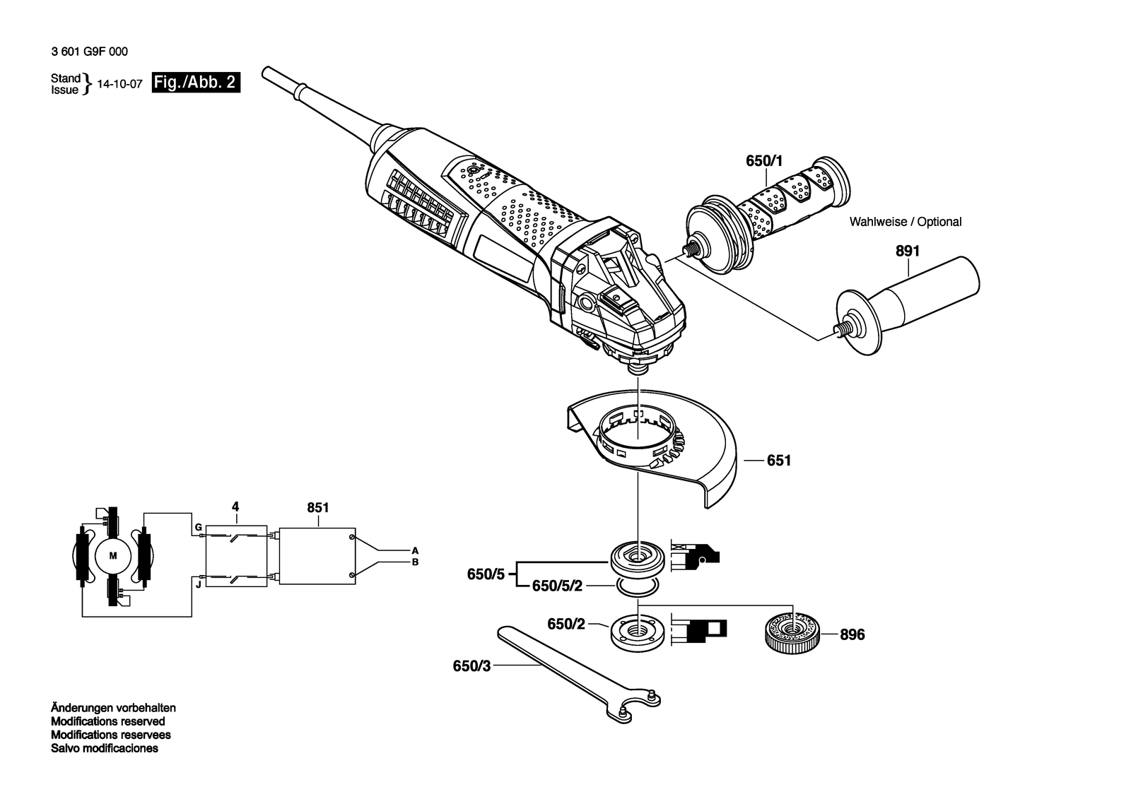 Bosch GWS 13-125 CIE parts diagram, sheet 2