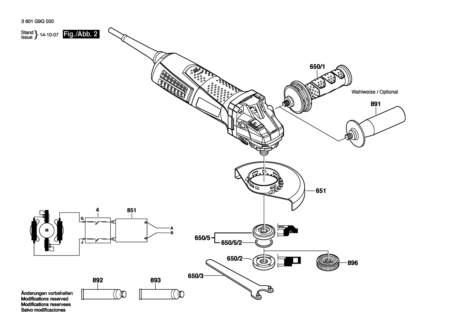 Bosch GWS 17-125 CI parts diagram, sheet 2