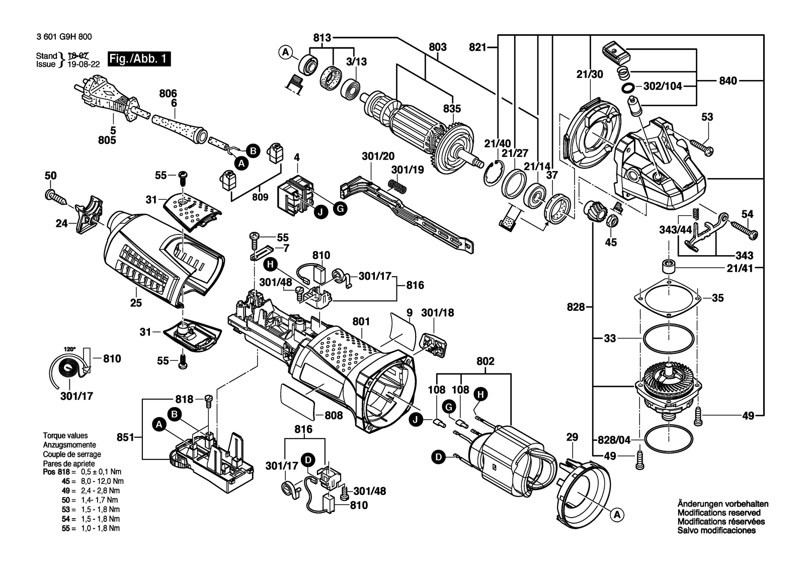 Bosch BAG 125-2 E parts diagram, sheet 1