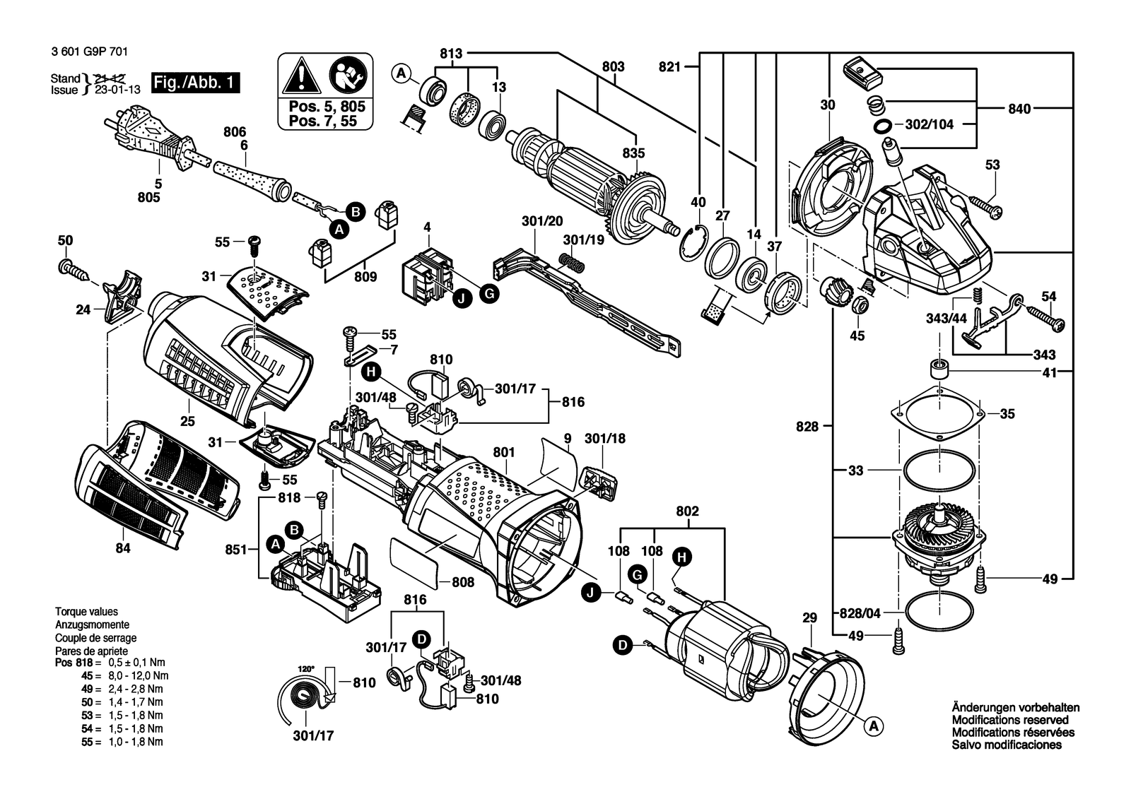 Bosch 14112 parts diagram, sheet 1