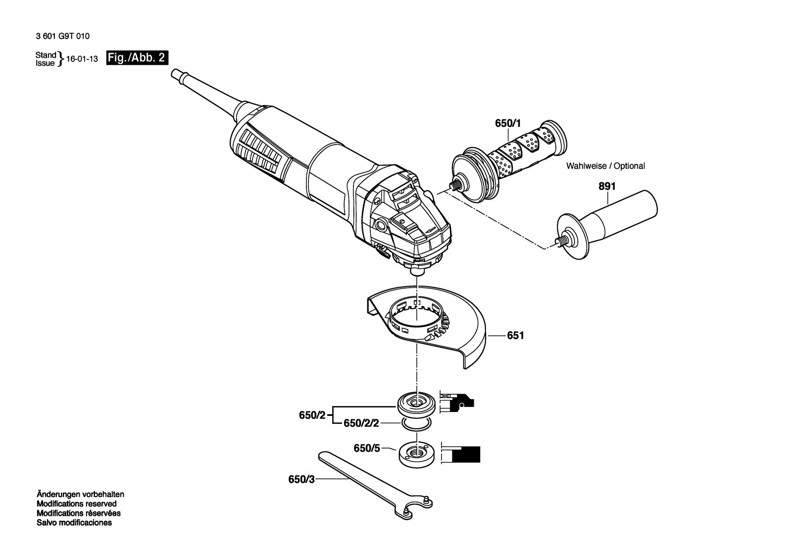 Bosch GWS 10-45 parts diagram, sheet 2