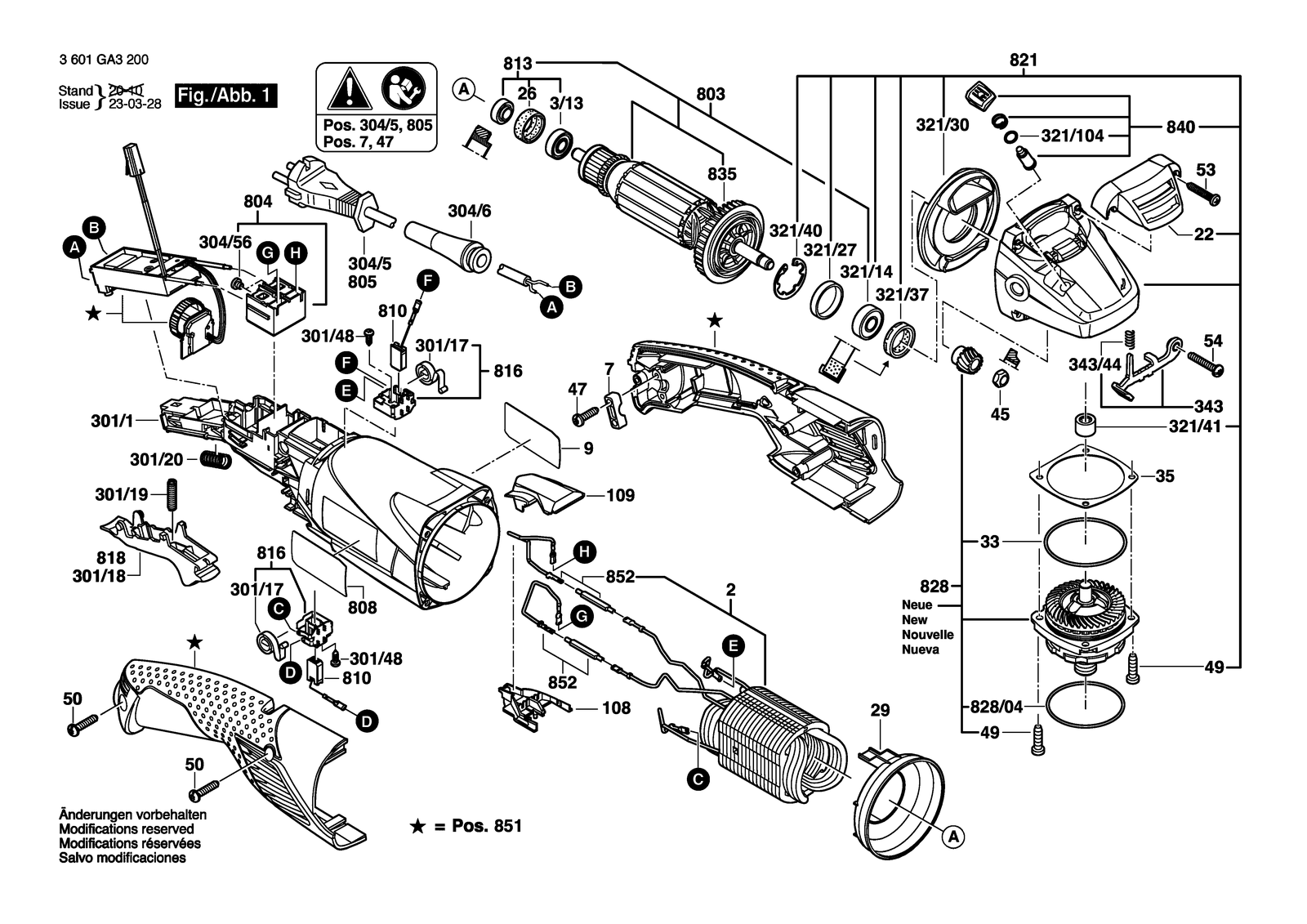 Bosch GWS 18-125 SL parts diagram, sheet 1