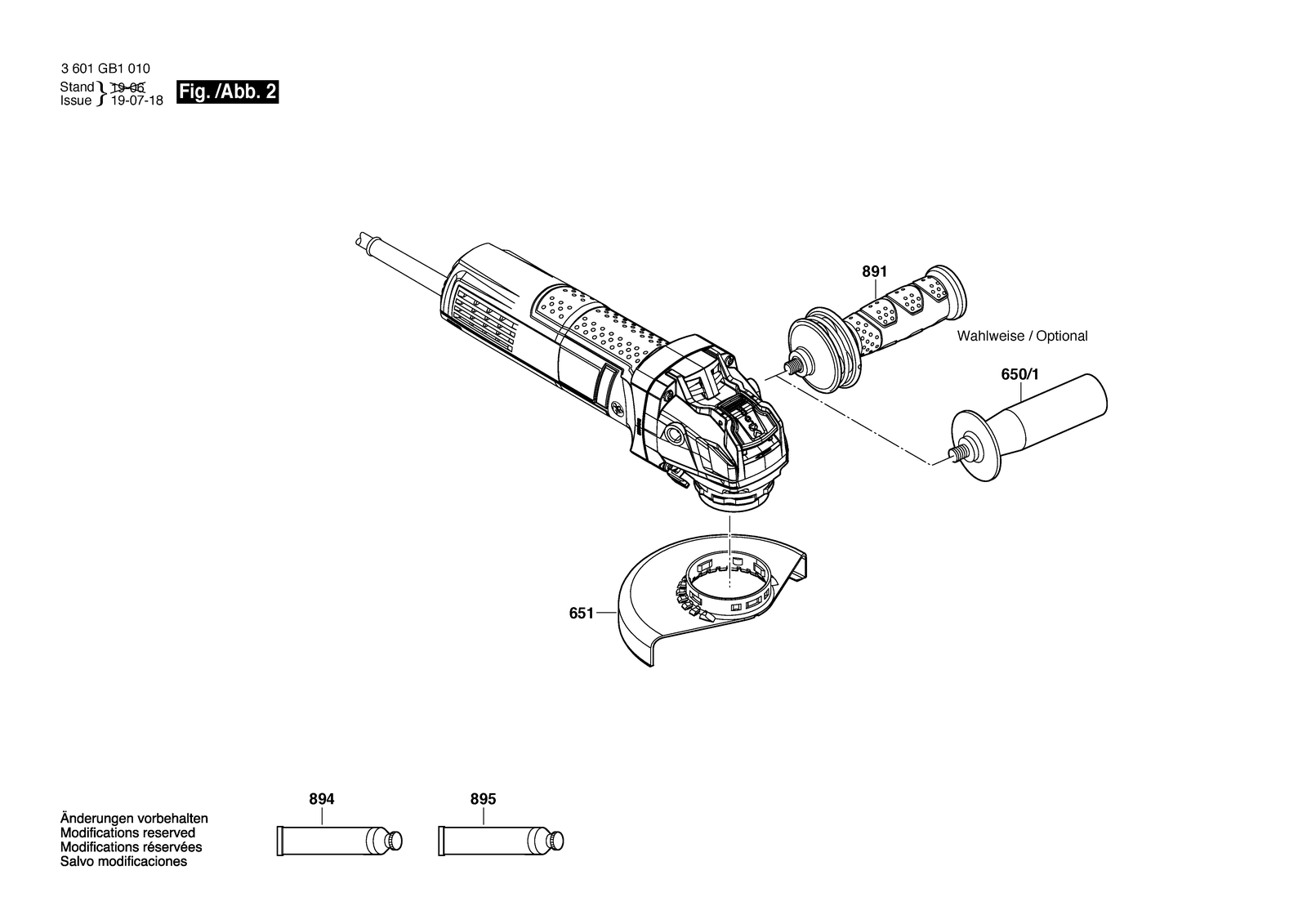 Bosch GWX 10-45 E parts diagram, sheet 2