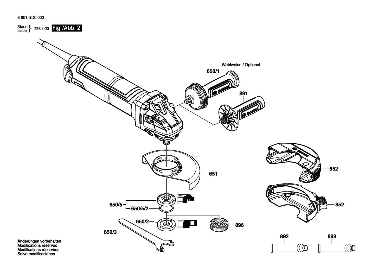 Bosch GWS 14-125 parts diagram, sheet 2