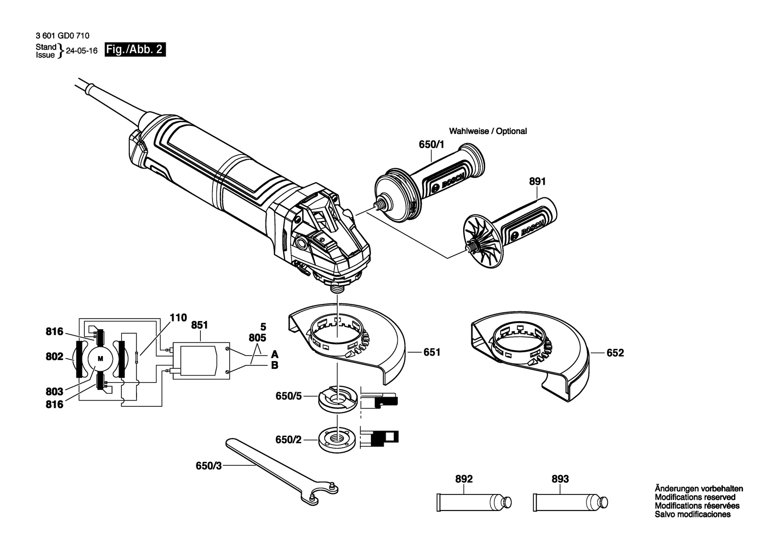 Bosch GWS14-50B parts diagram, sheet 2