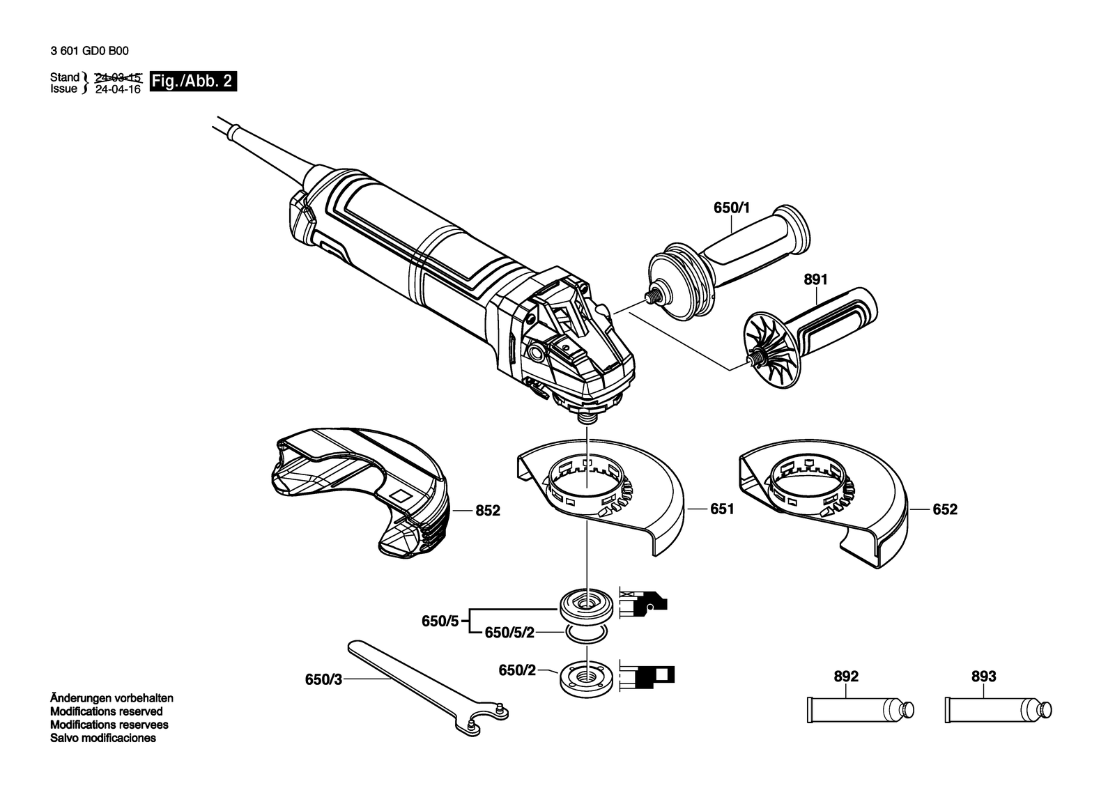 Bosch BAG 125-3E parts diagram, sheet 2