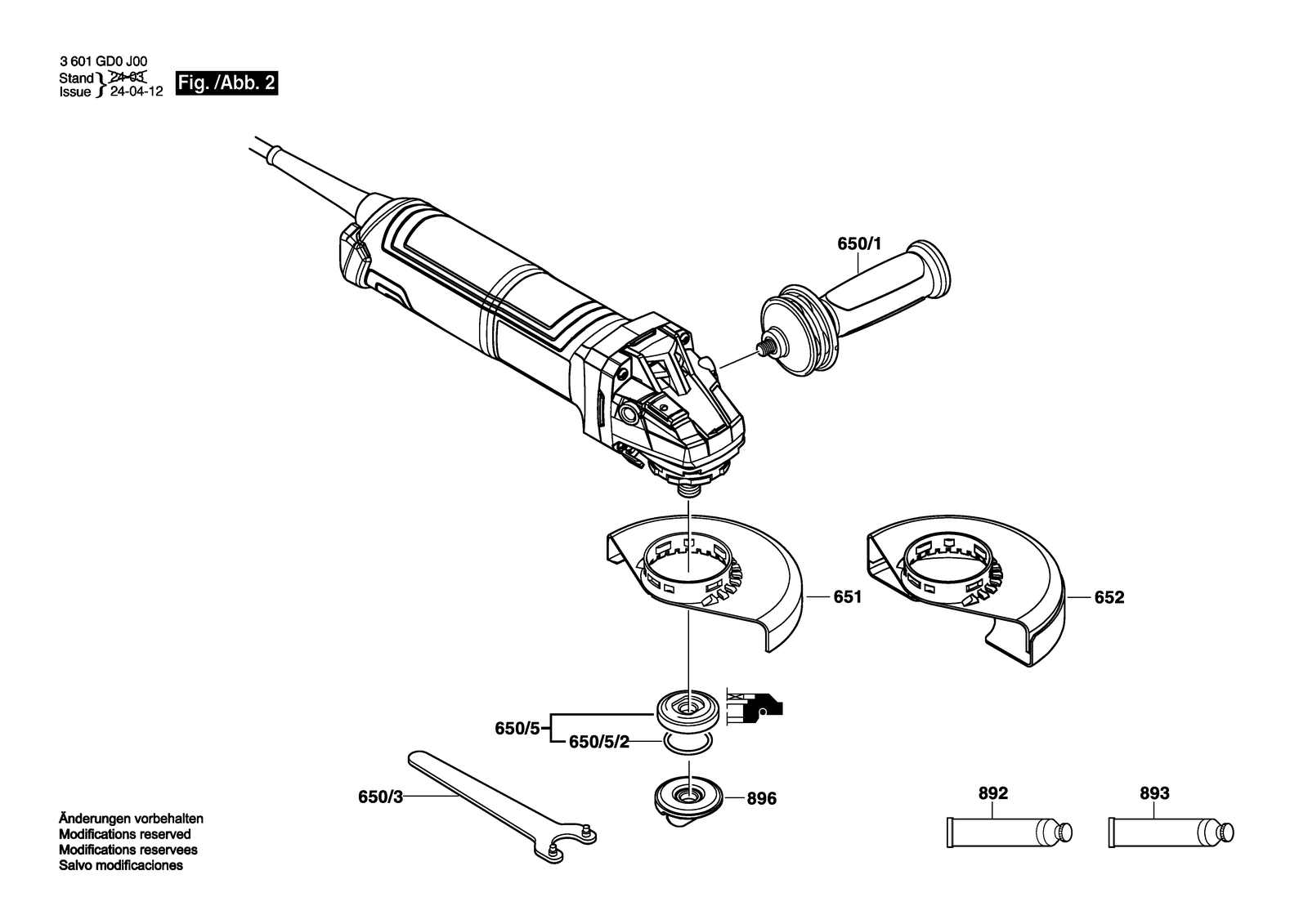 Bosch CG14-125V parts diagram, sheet 2
