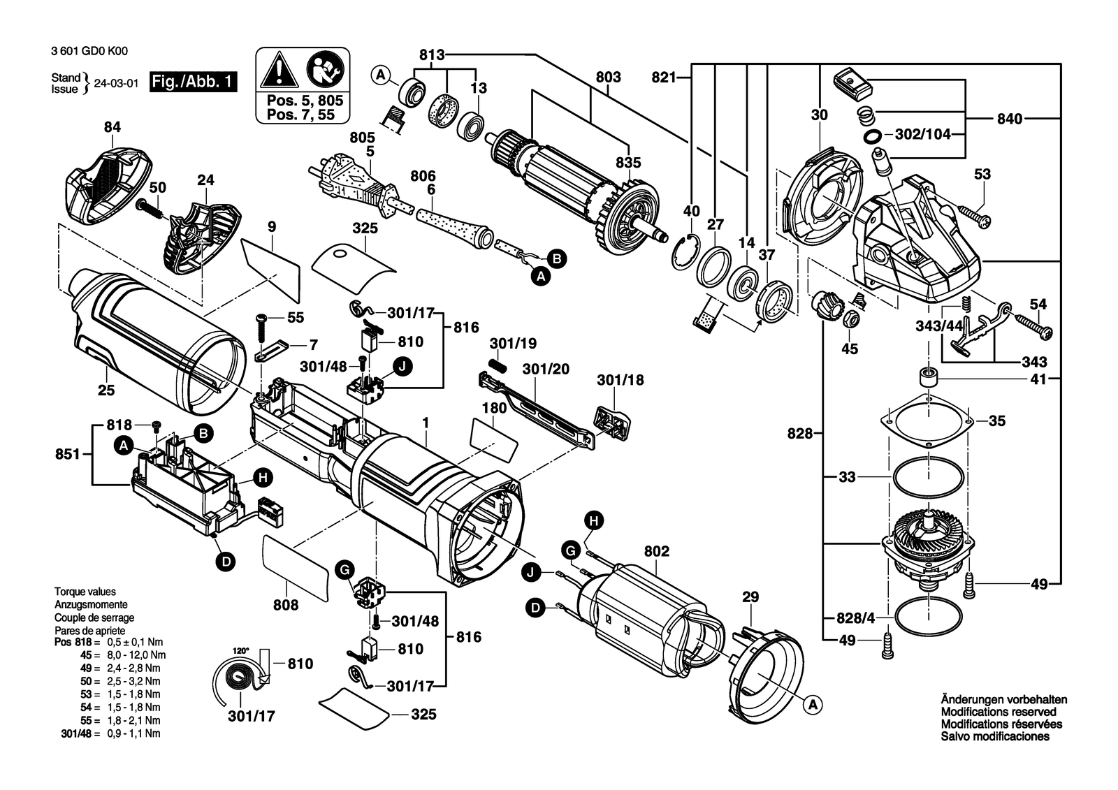 Bosch CG17-125 INOX parts diagram, sheet 1