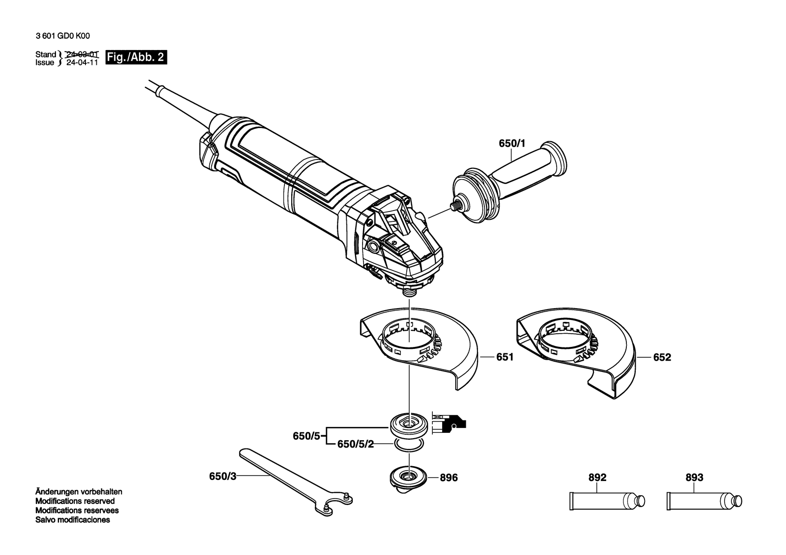 Bosch CG17-125 INOX parts diagram, sheet 2