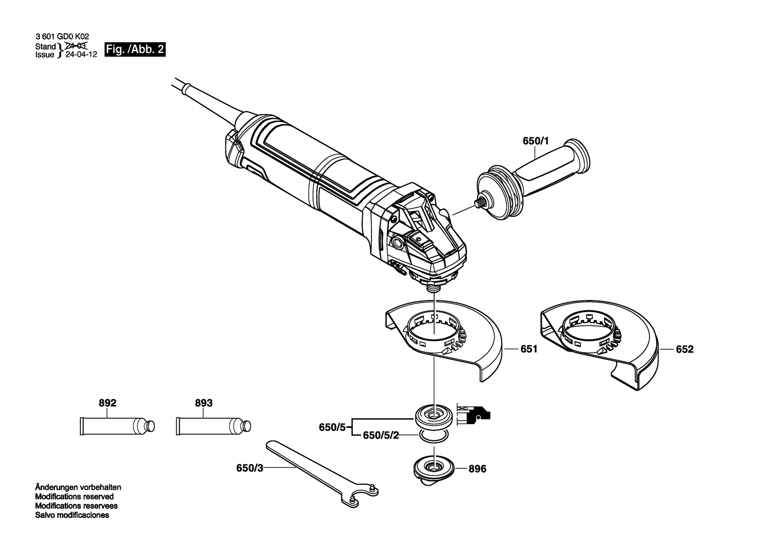 Bosch CG17-150V parts diagram, sheet 2