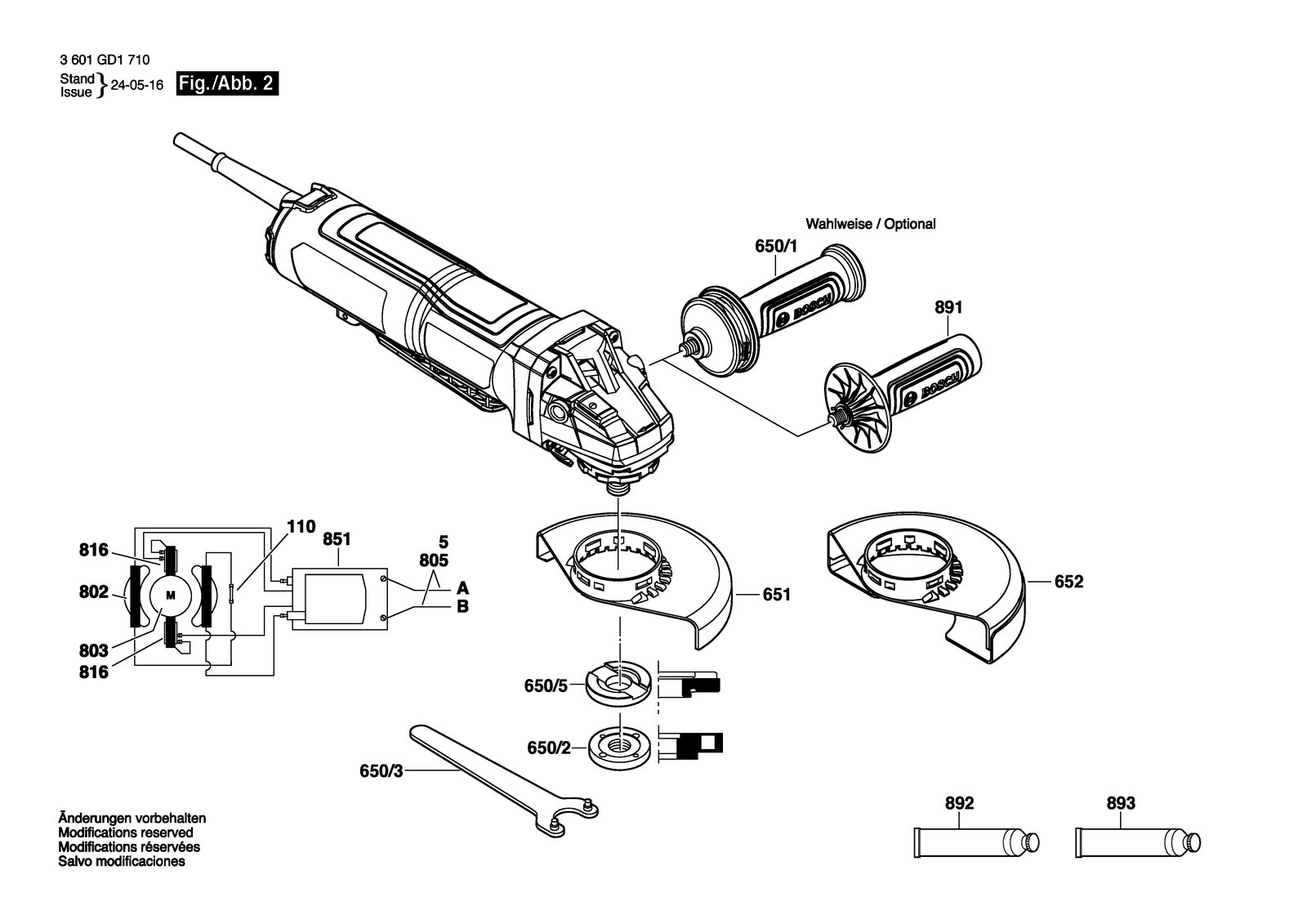 Bosch GWS12-450PBD parts diagram, sheet 2