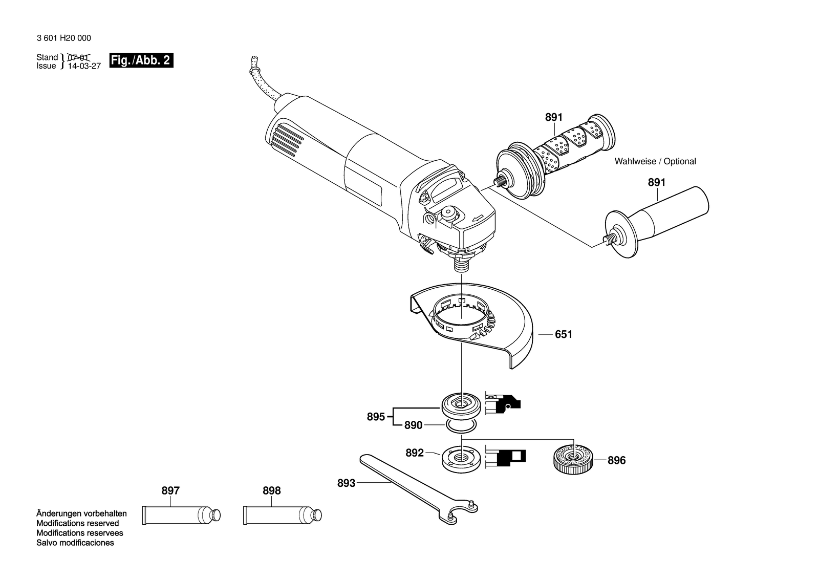 Bosch GWS 8-115 parts diagram, sheet 2
