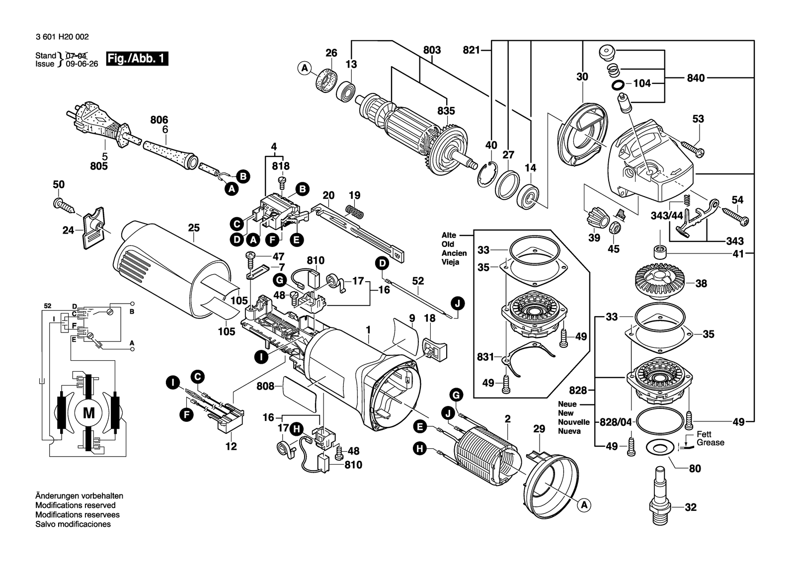 Bosch BAG 115-1 parts diagram, sheet 1