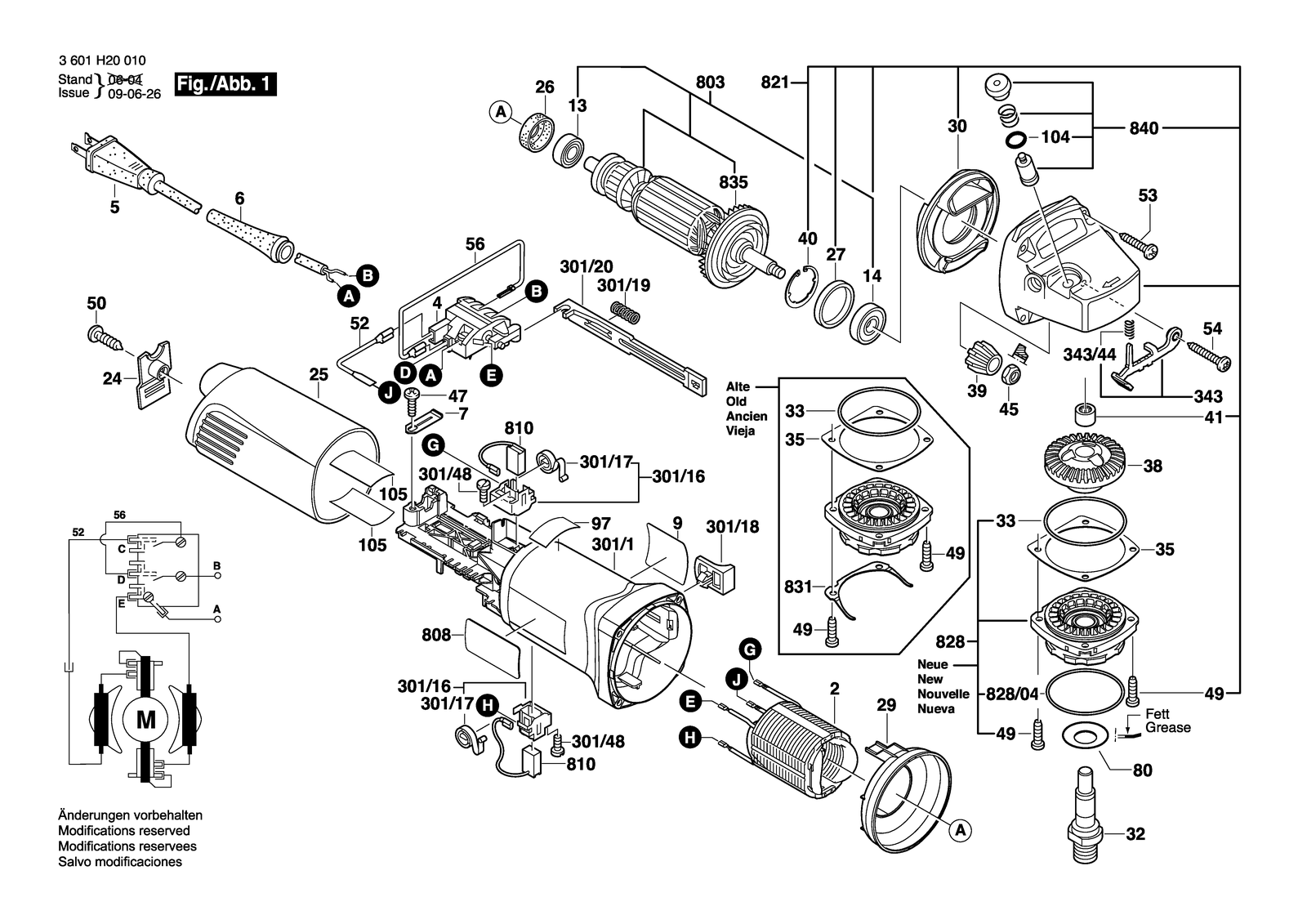 Bosch 1810 parts diagram, sheet 1