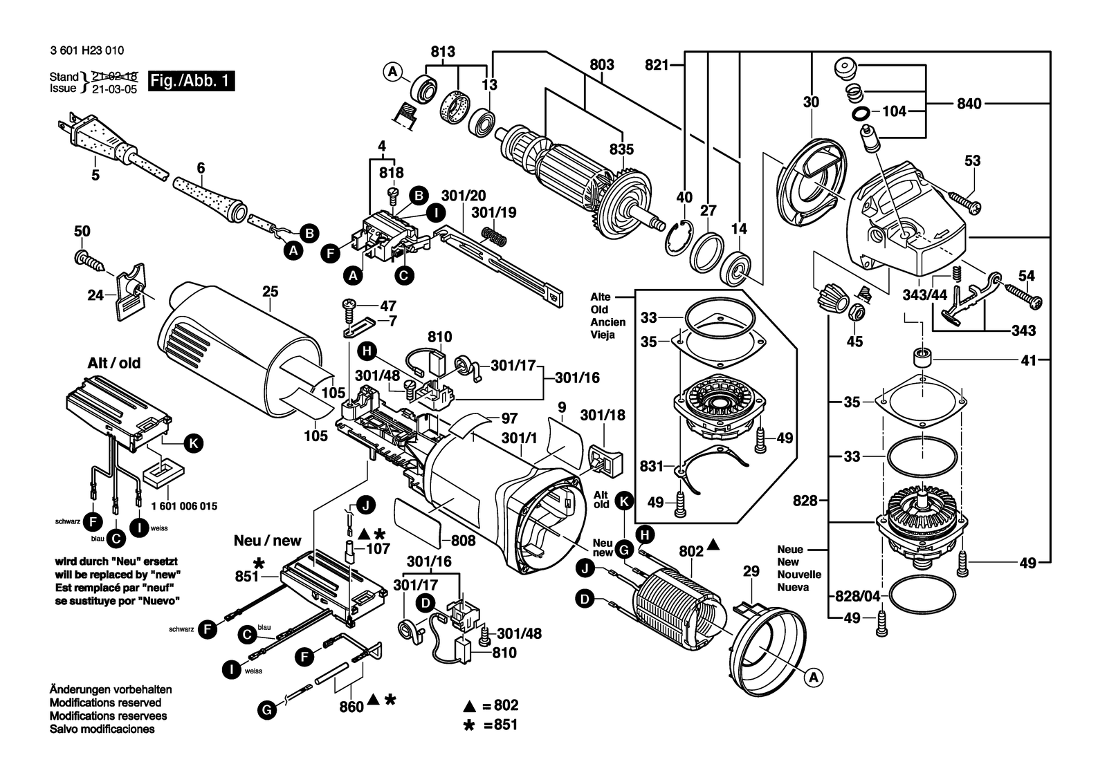 Bosch 1803 EVS parts diagram, sheet 1