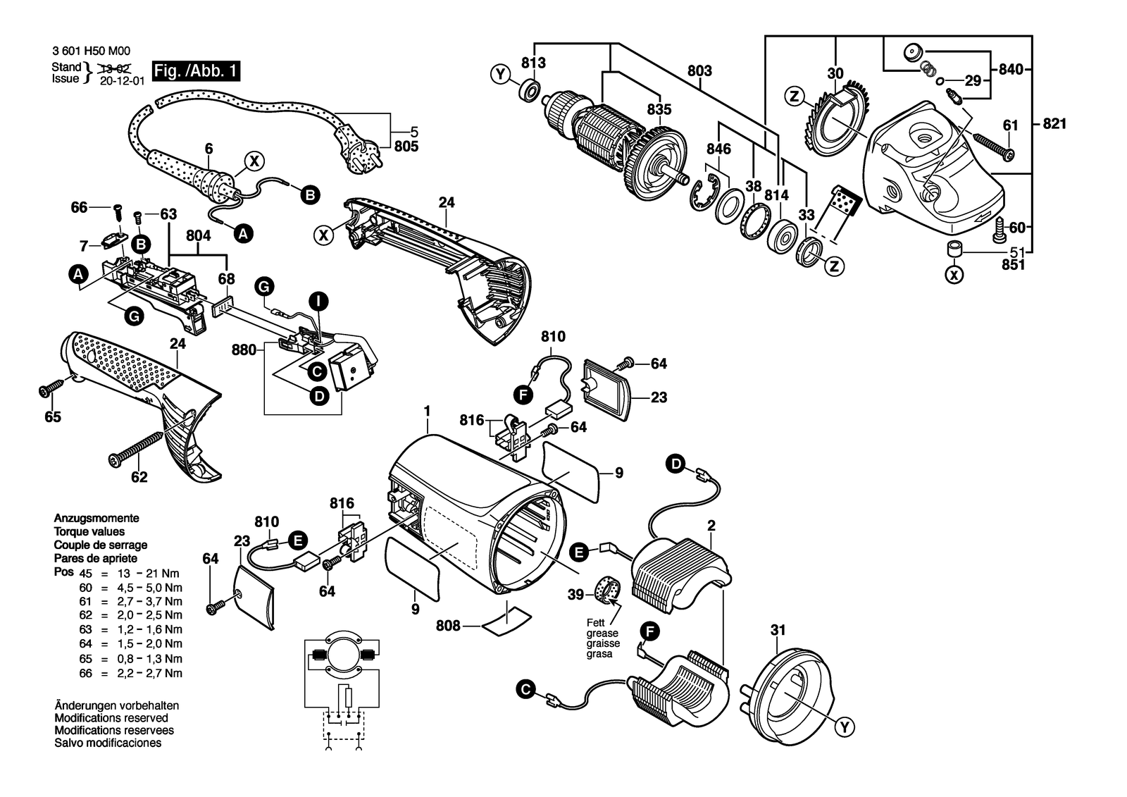 Bosch GWS 20-230 JH parts diagram, sheet 1