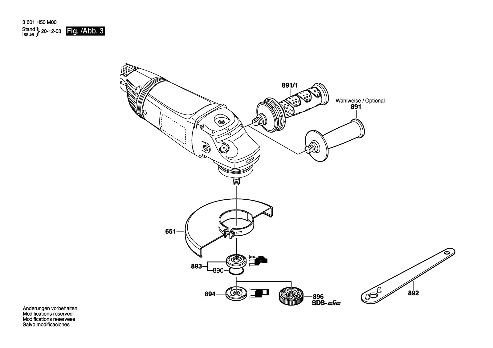 Bosch GWS 20-230 JH parts diagram, sheet 3