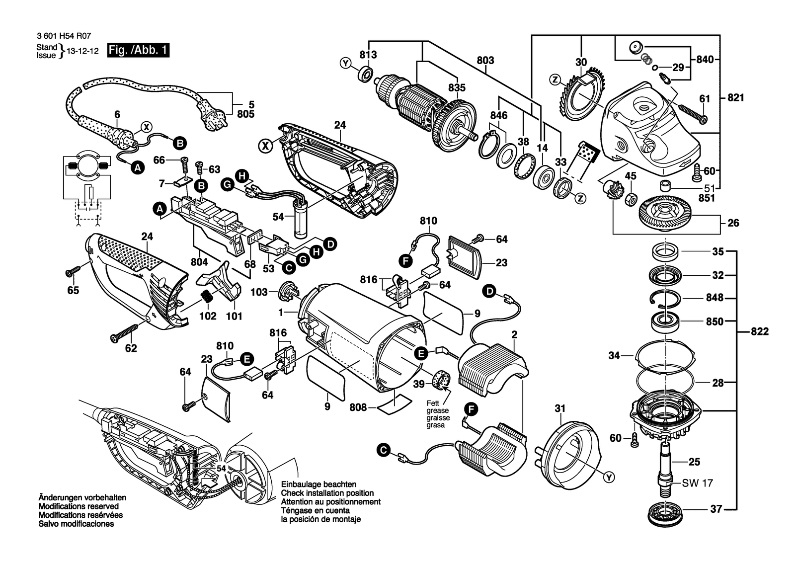 Bosch BAG 230-1 CLBF parts diagram, sheet 1