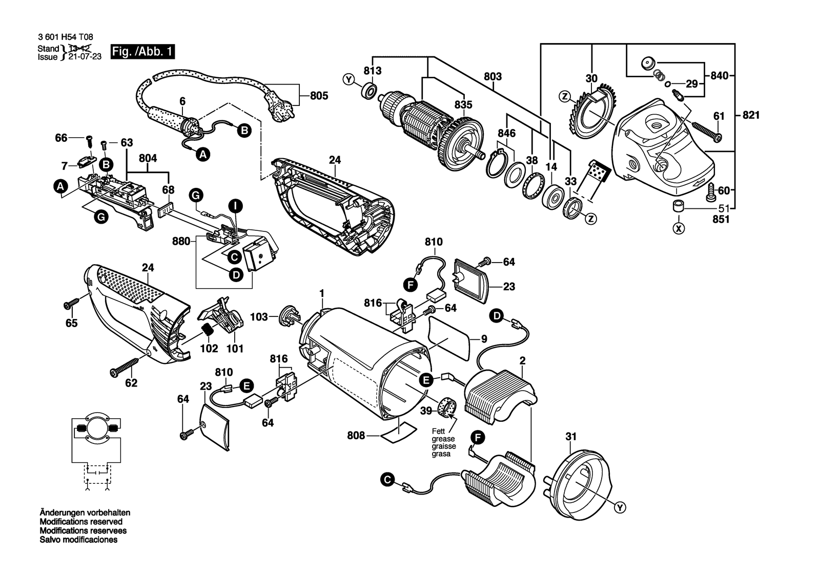 Bosch WKS 230 E parts diagram, sheet 1