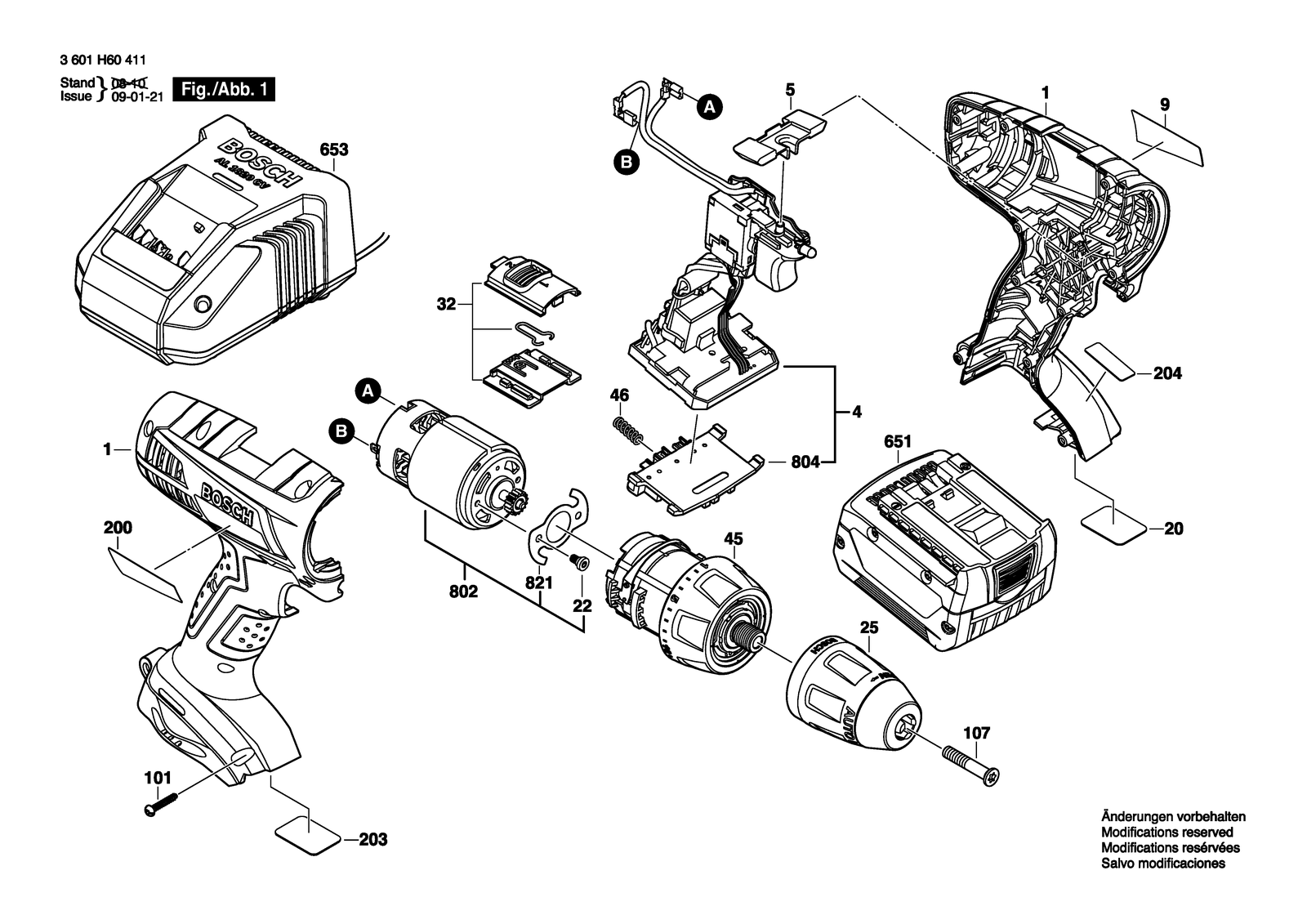 Bosch 36614 parts diagram, sheet 1
