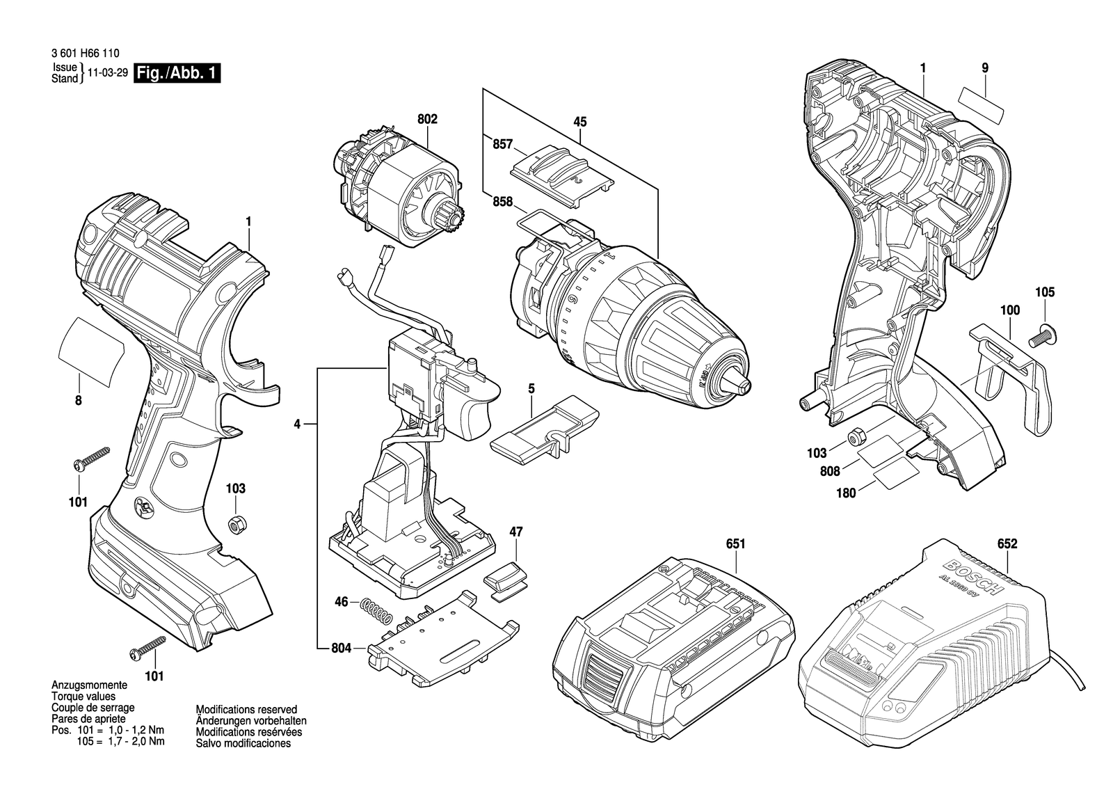 Bosch DDS181 parts diagram, sheet 1