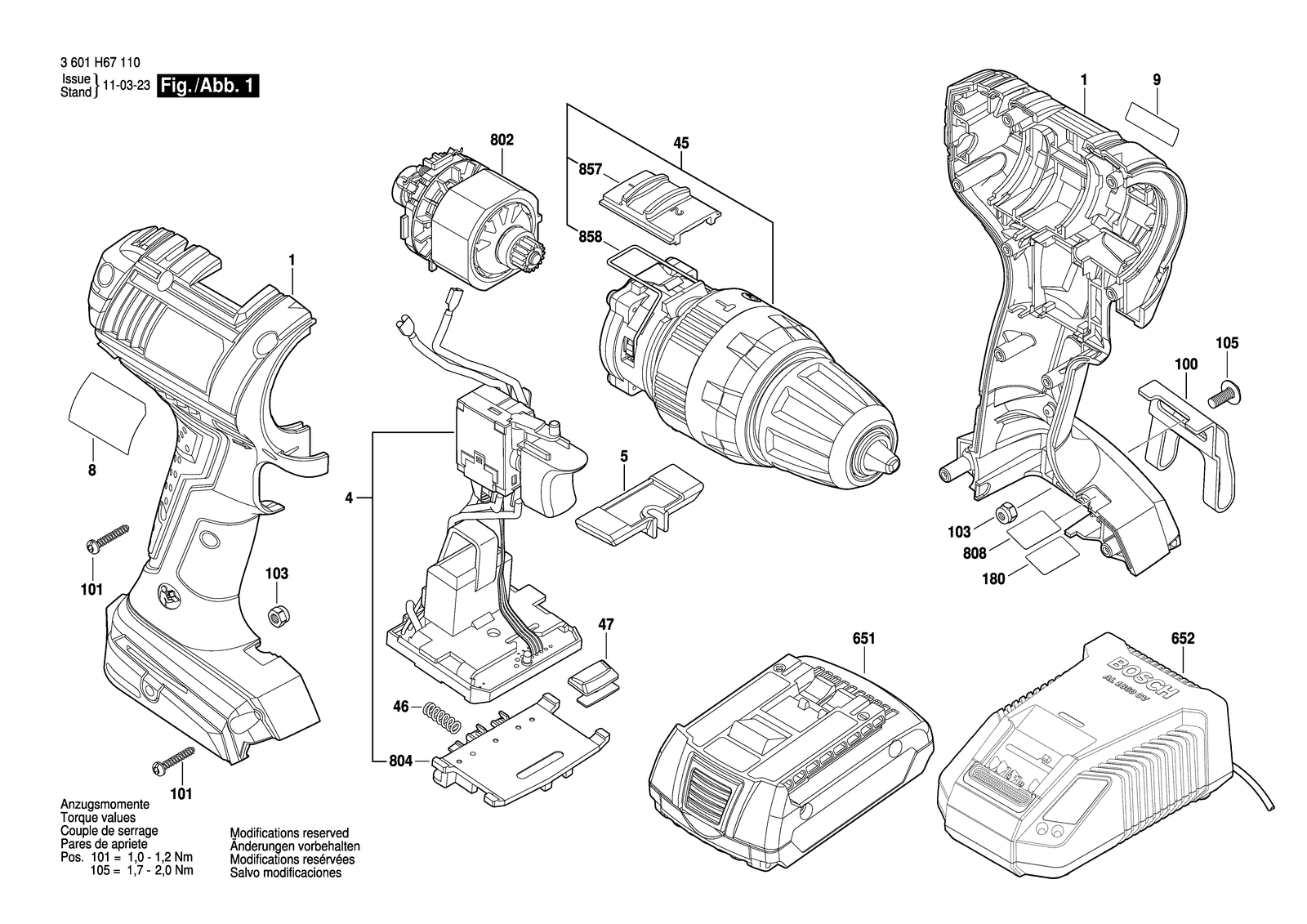 Bosch HDS181 parts diagram, sheet 1