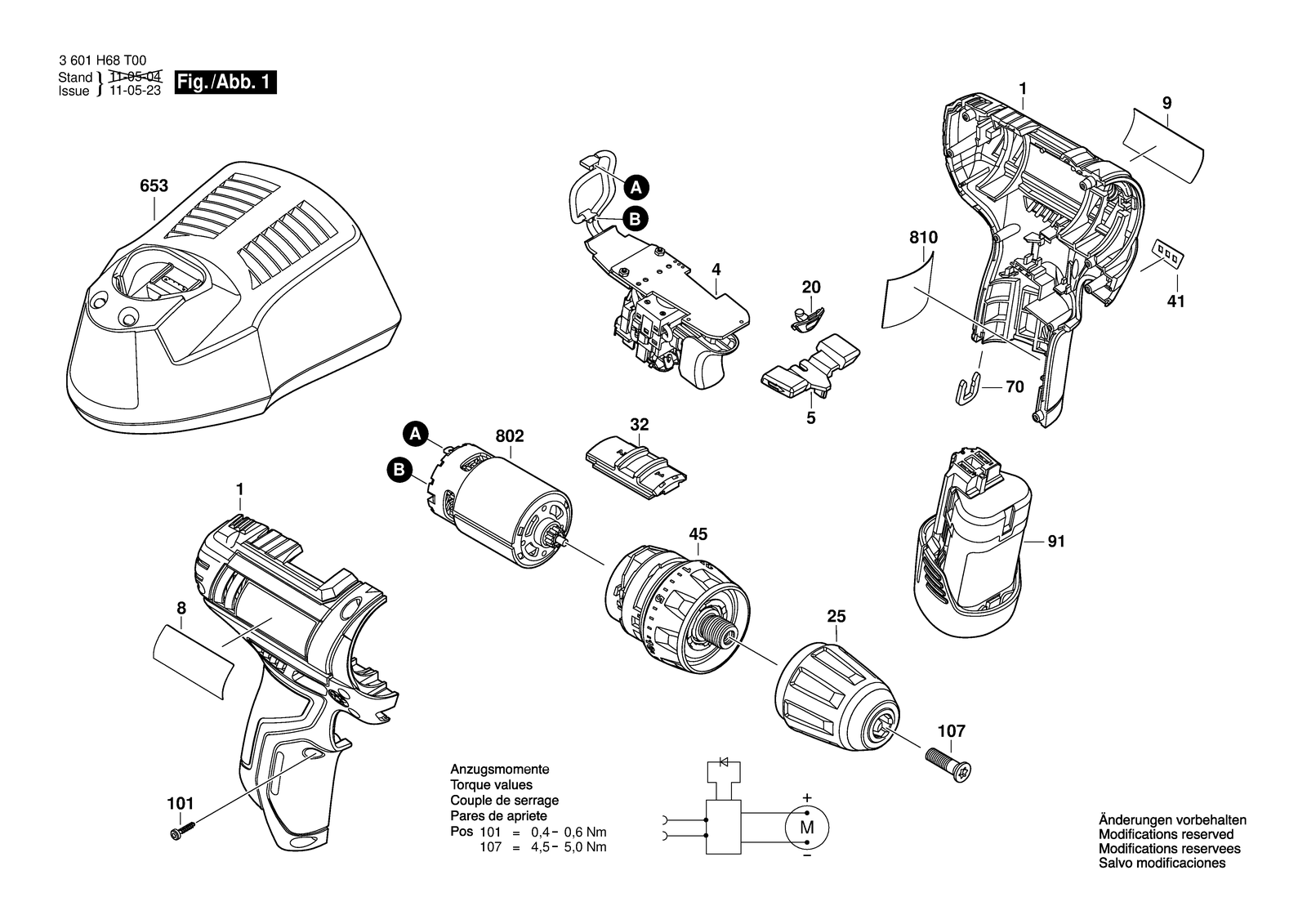 Bosch SDI 115 parts diagram, sheet 1