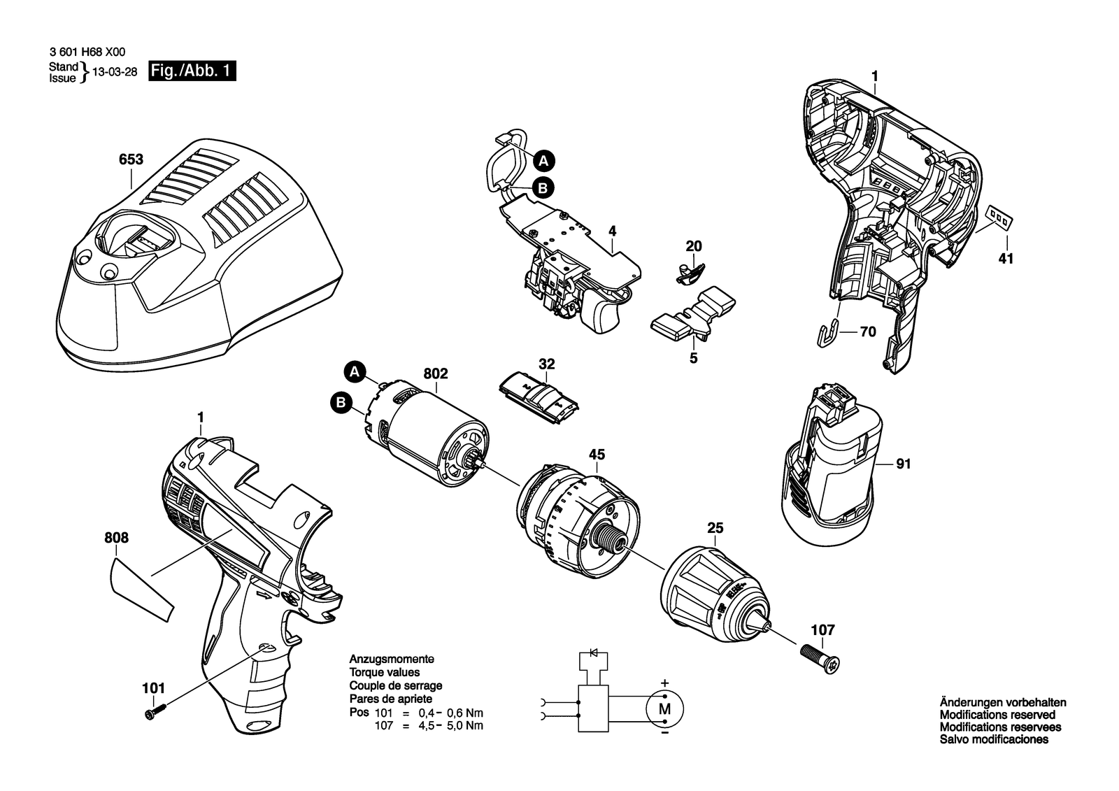 Bosch BS 12-A parts diagram, sheet 1