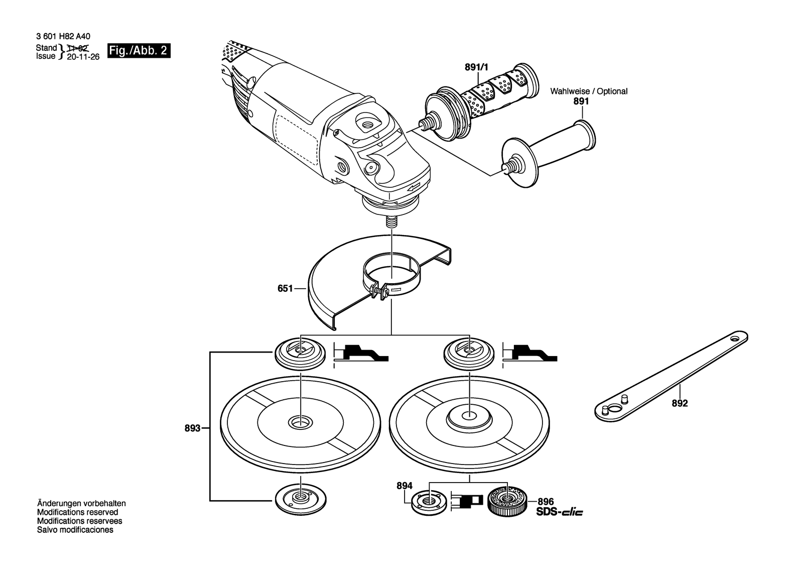 Bosch GWS 22 parts diagram, sheet 2