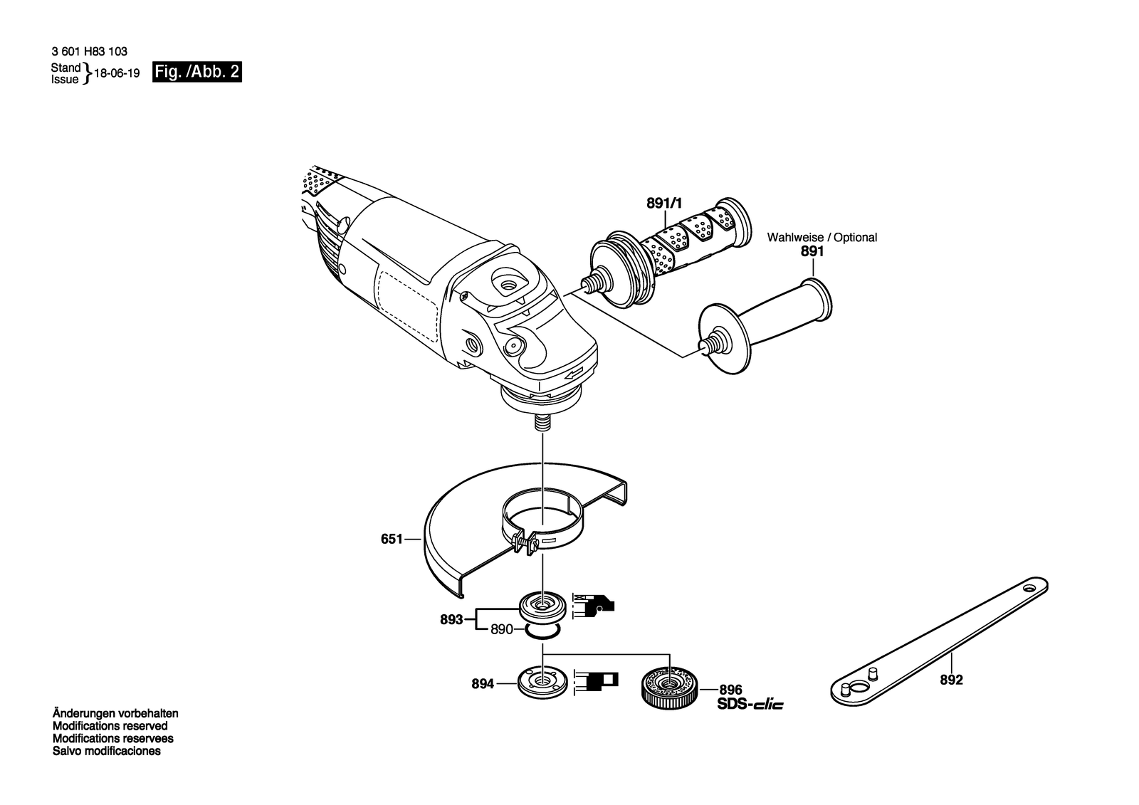 Bosch GWS 24-230 H parts diagram, sheet 2