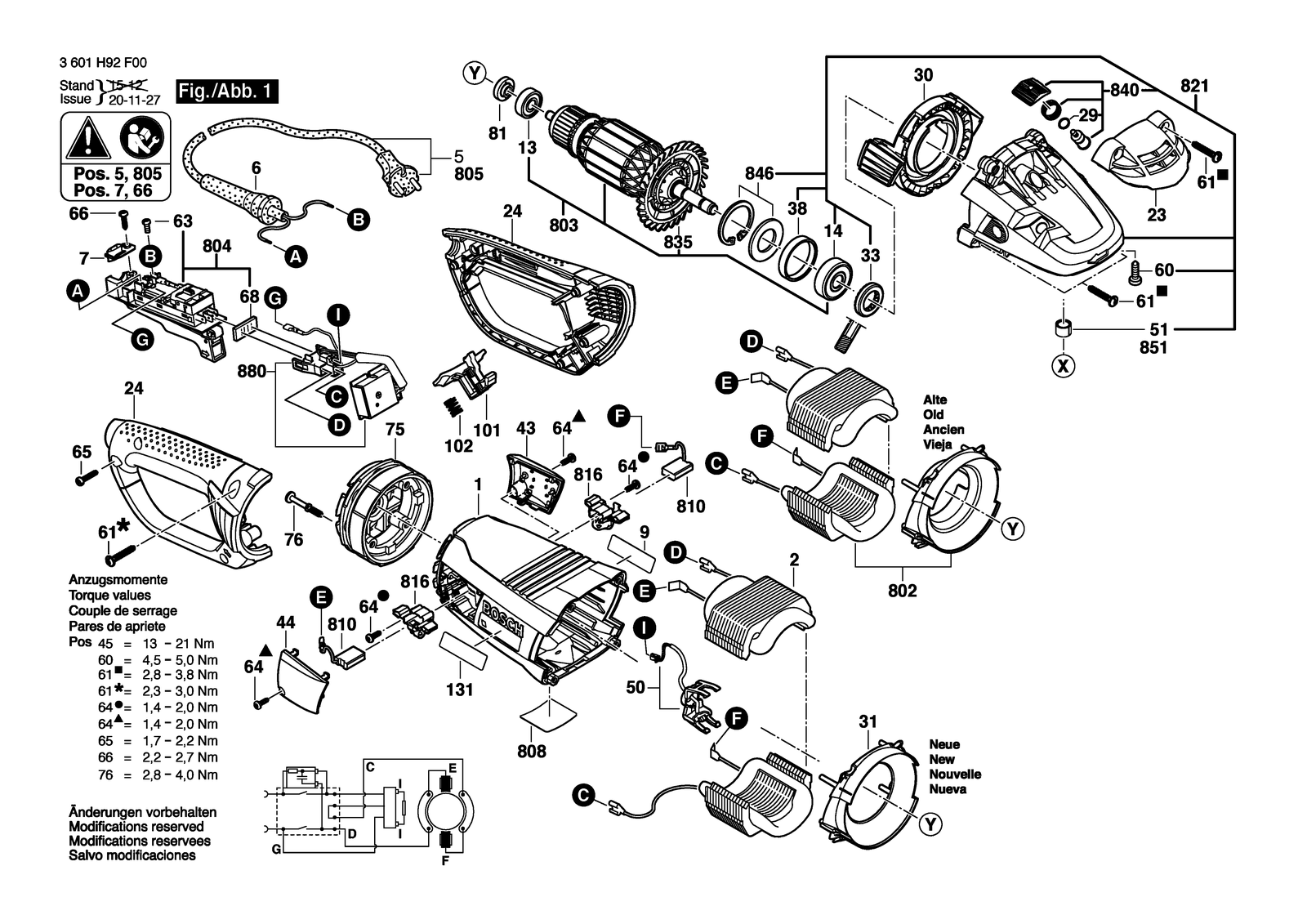 Bosch GWS 24-180 LVI parts diagram, sheet 1