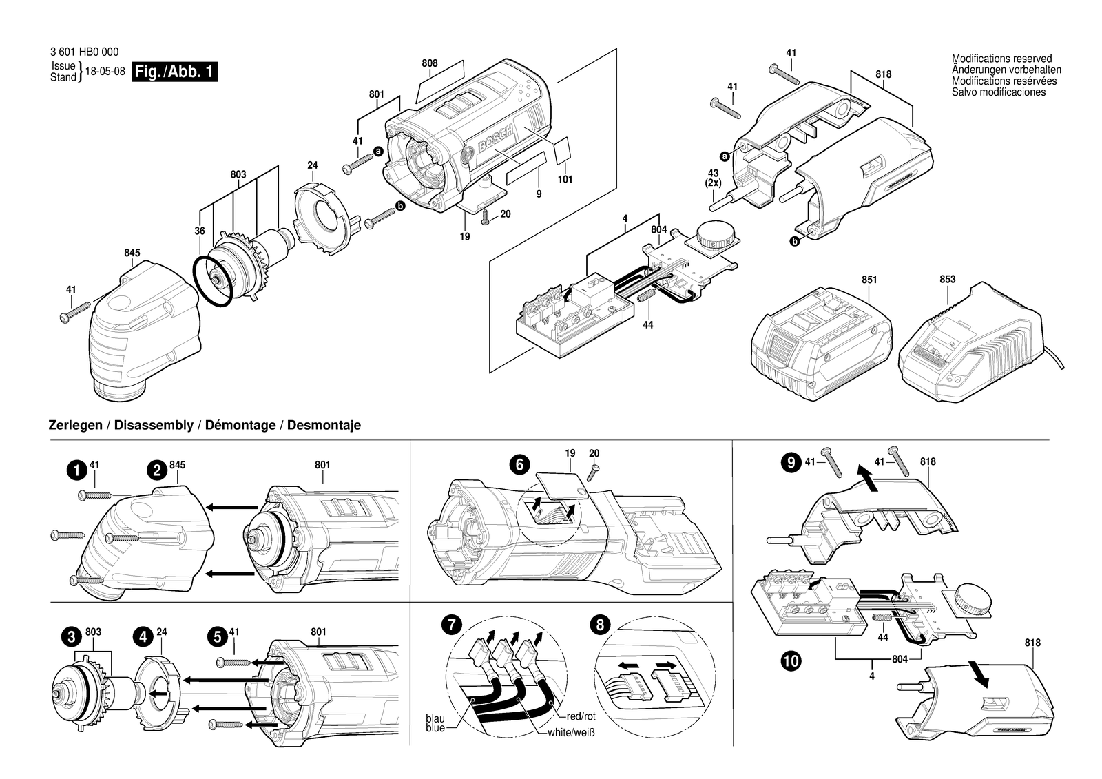 Bosch GOP 18V parts diagram, sheet 1