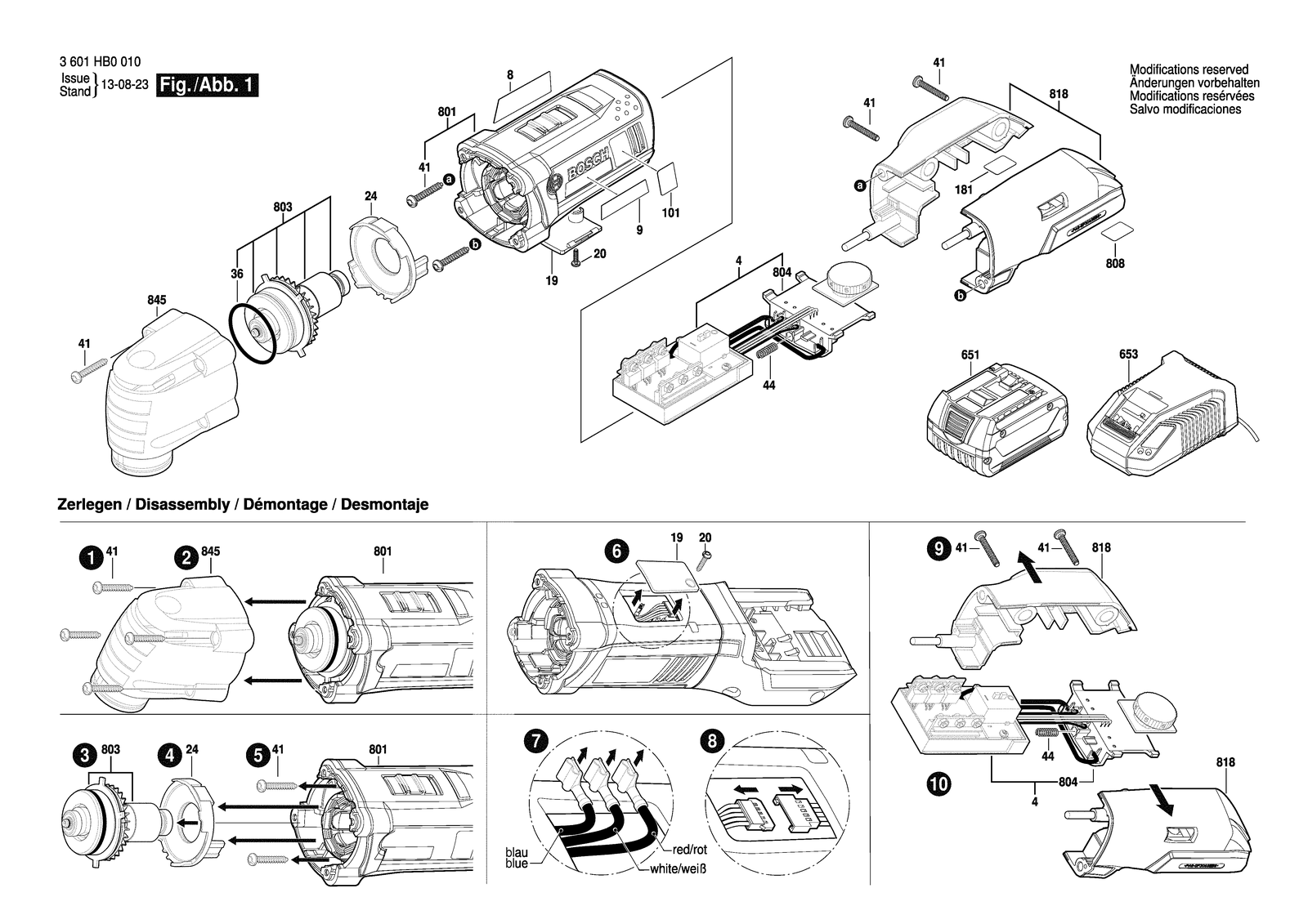 Bosch MXH180 parts diagram, sheet 1