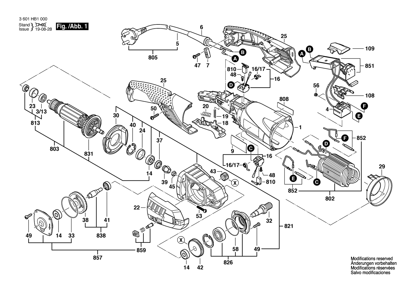 Bosch GSI 14 CE parts diagram, sheet 1