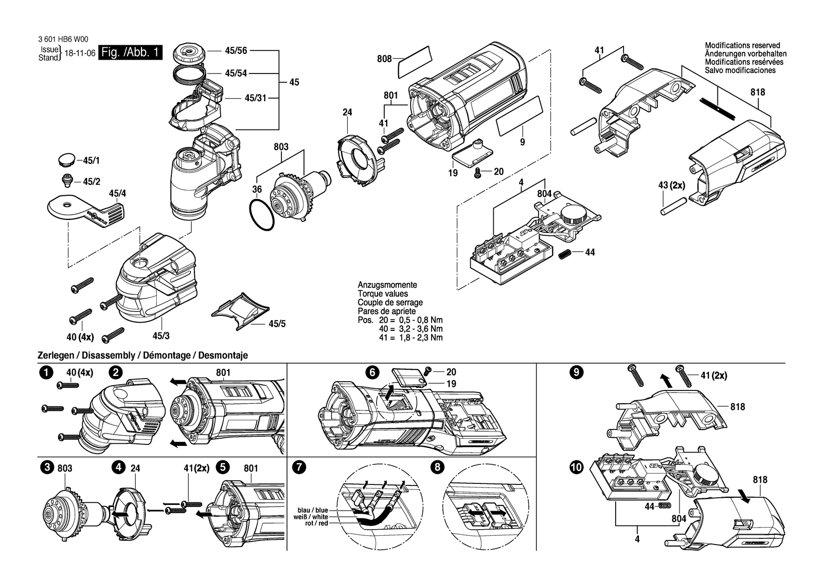 Bosch EMS 18-A parts diagram, sheet 1