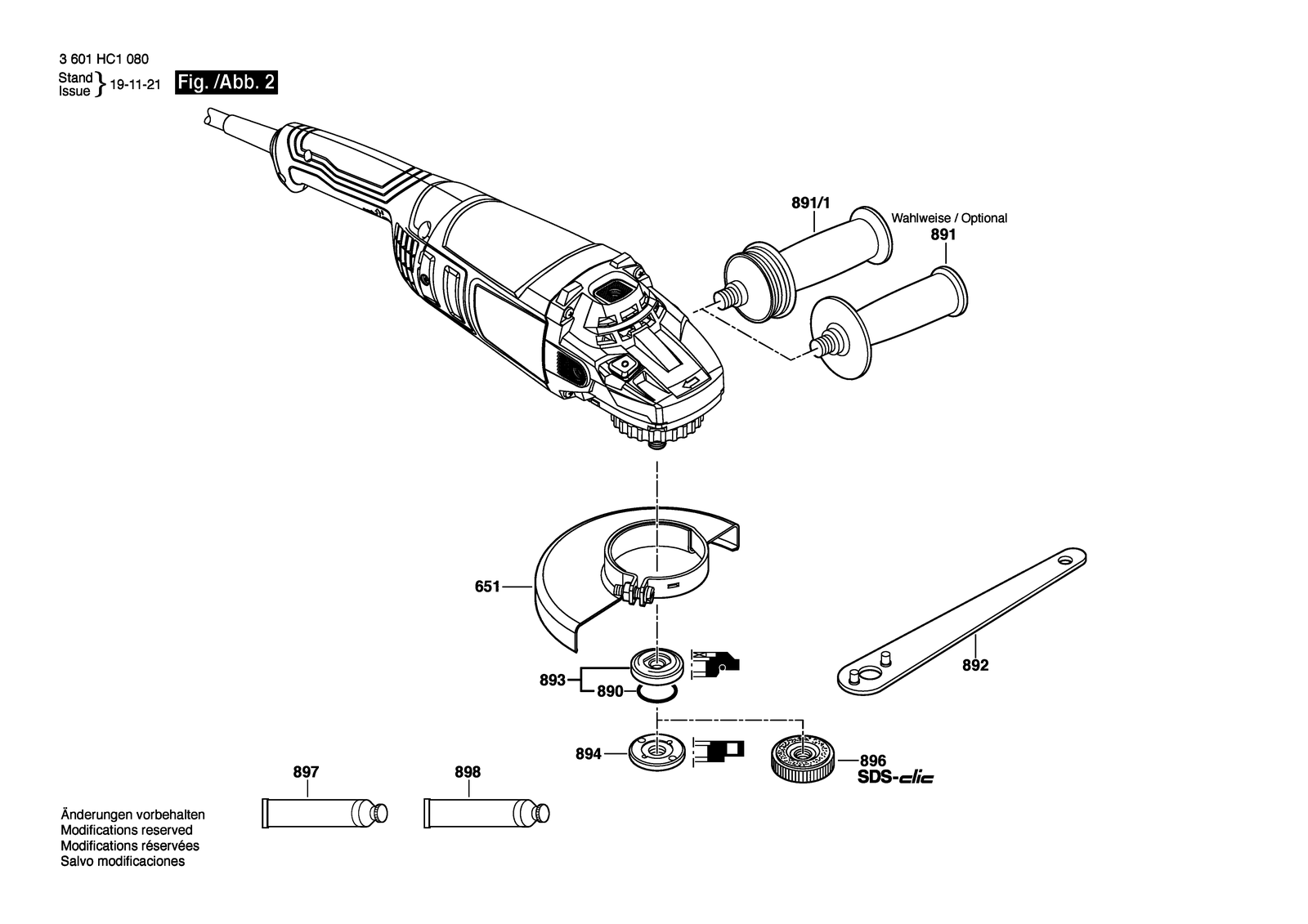 Bosch GWS 20-230 J parts diagram, sheet 2