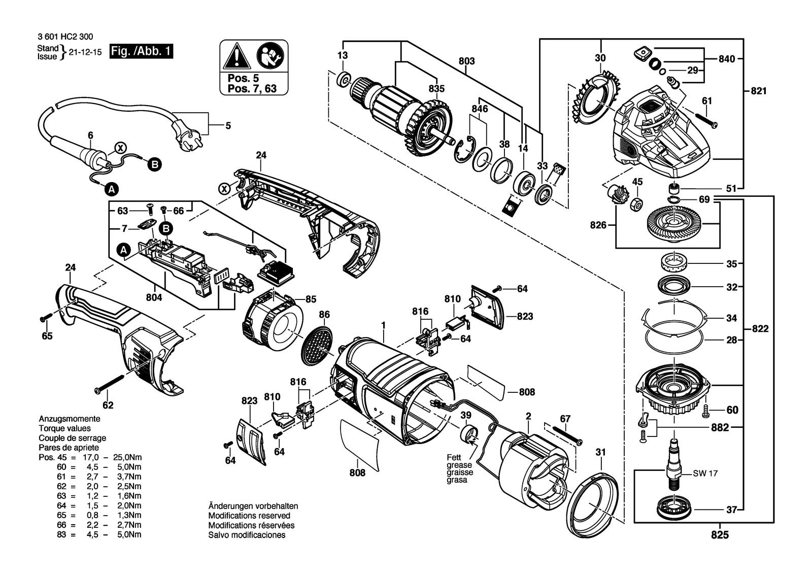 Bosch GWS 24-230 JZ parts diagram, sheet 1