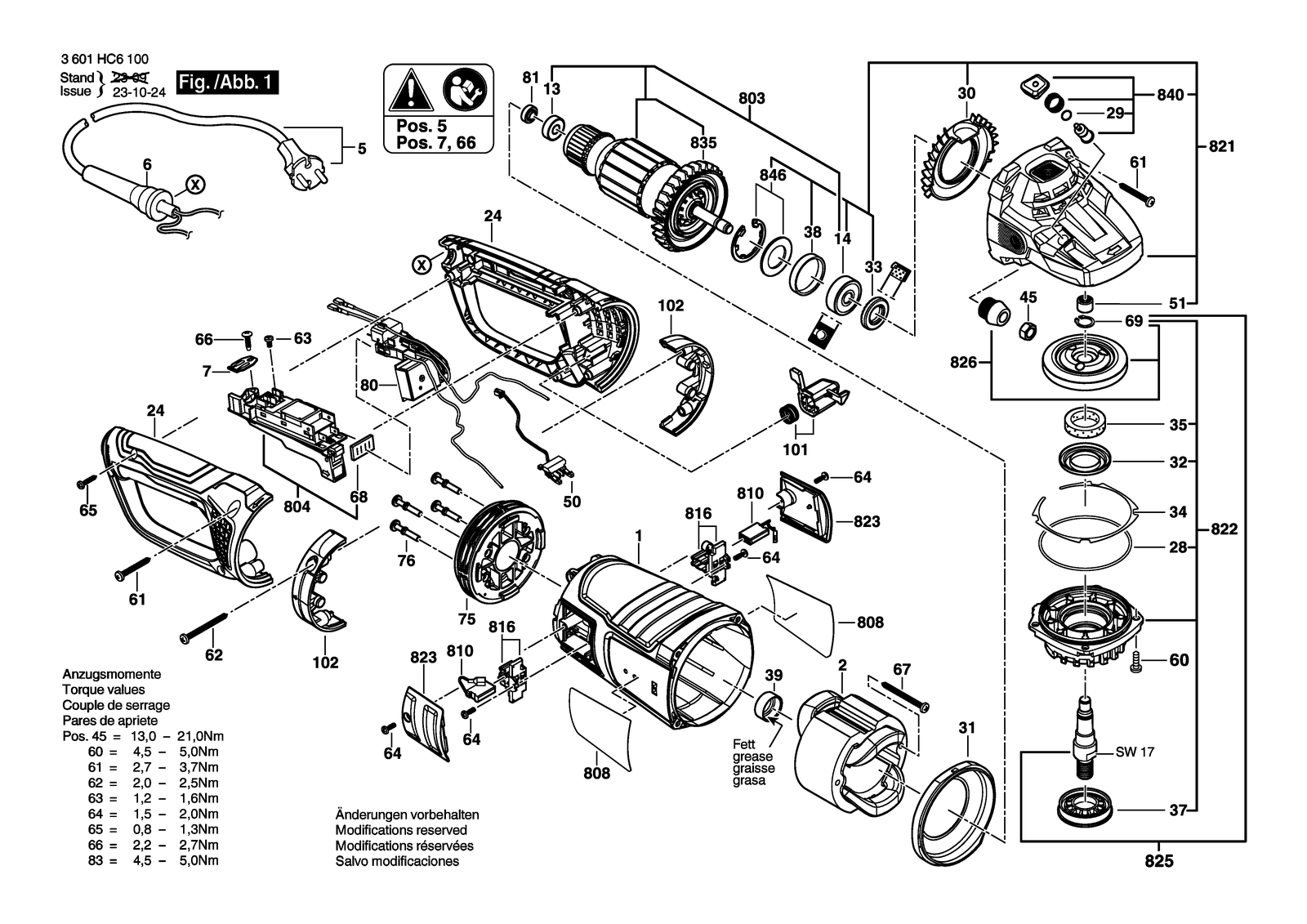 Bosch GWS 27-180 JR parts diagram, sheet 1