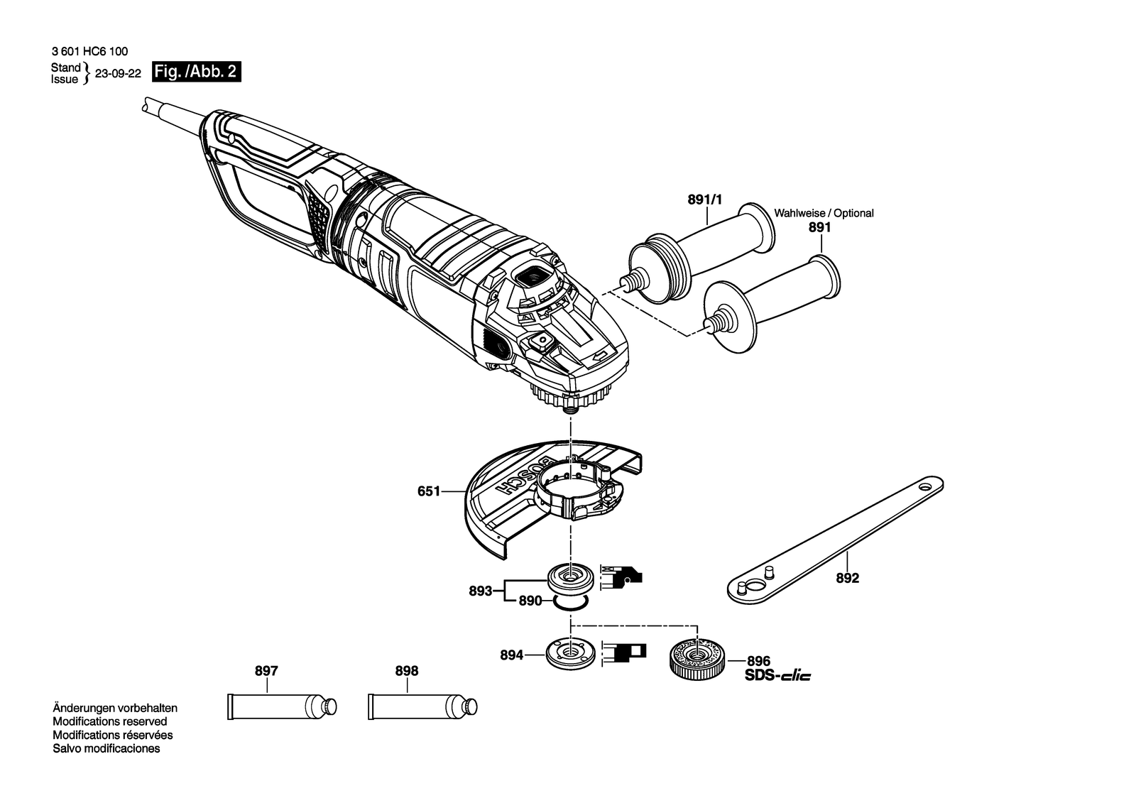 Bosch GWS 27-180 JR parts diagram, sheet 2