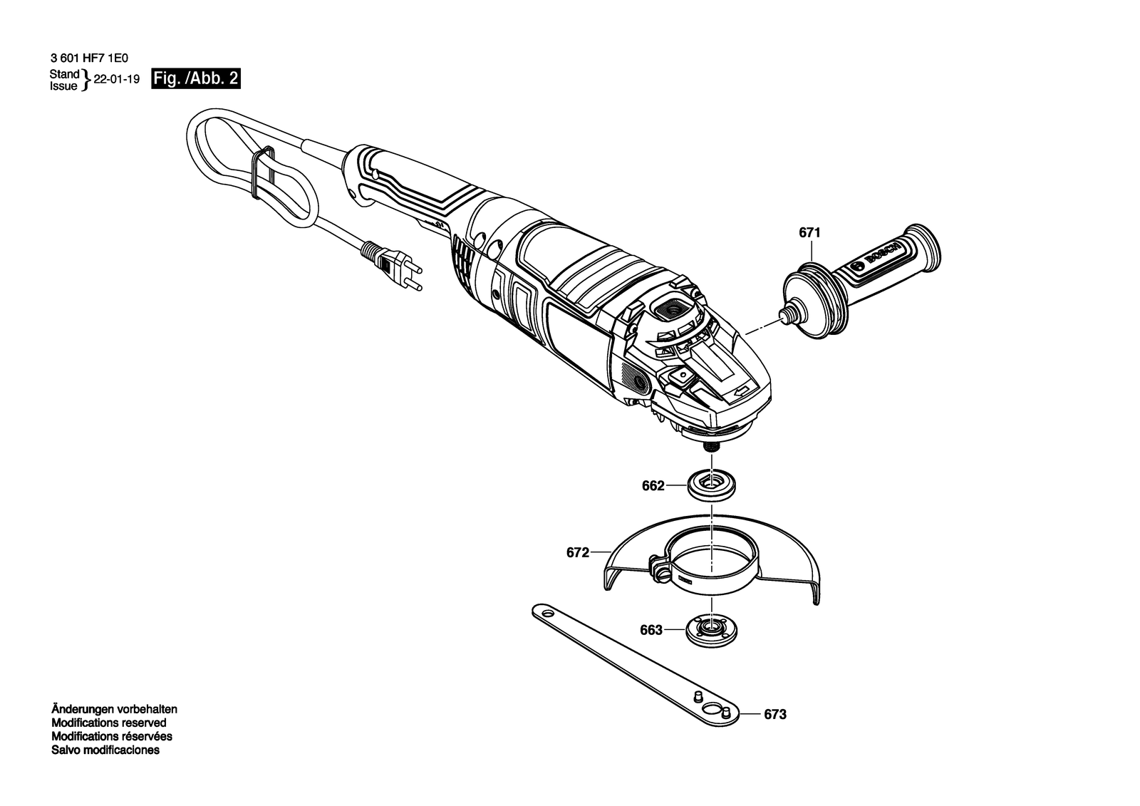 Bosch GWS 25-230 LVI parts diagram, sheet 2