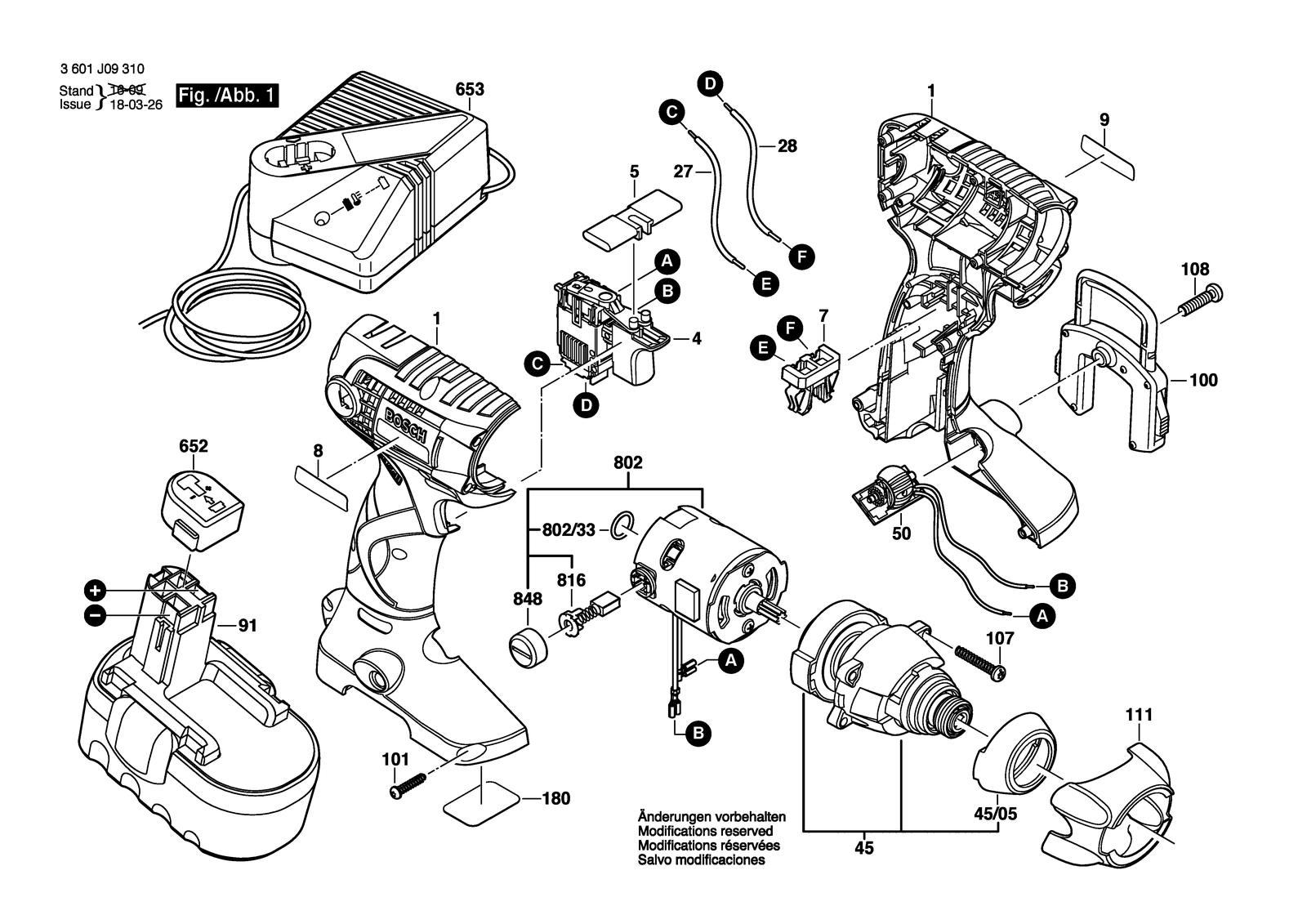 Bosch 23618 parts diagram, sheet 1