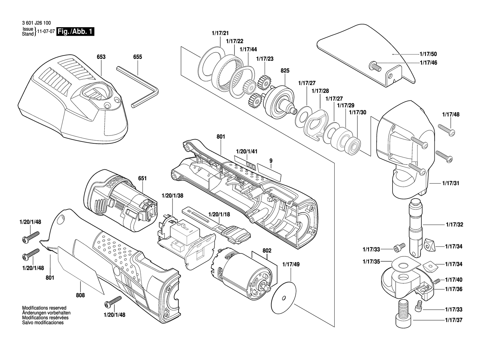 Bosch PS 70 parts diagram, sheet 1