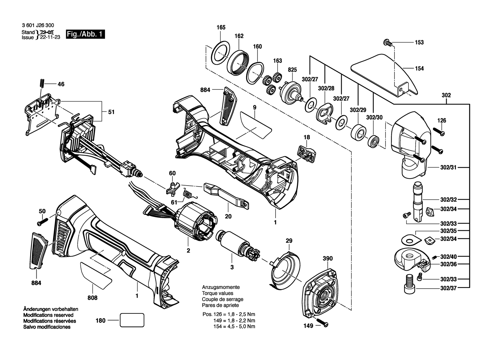 Bosch GSC 18V-16 E parts diagram, sheet 1