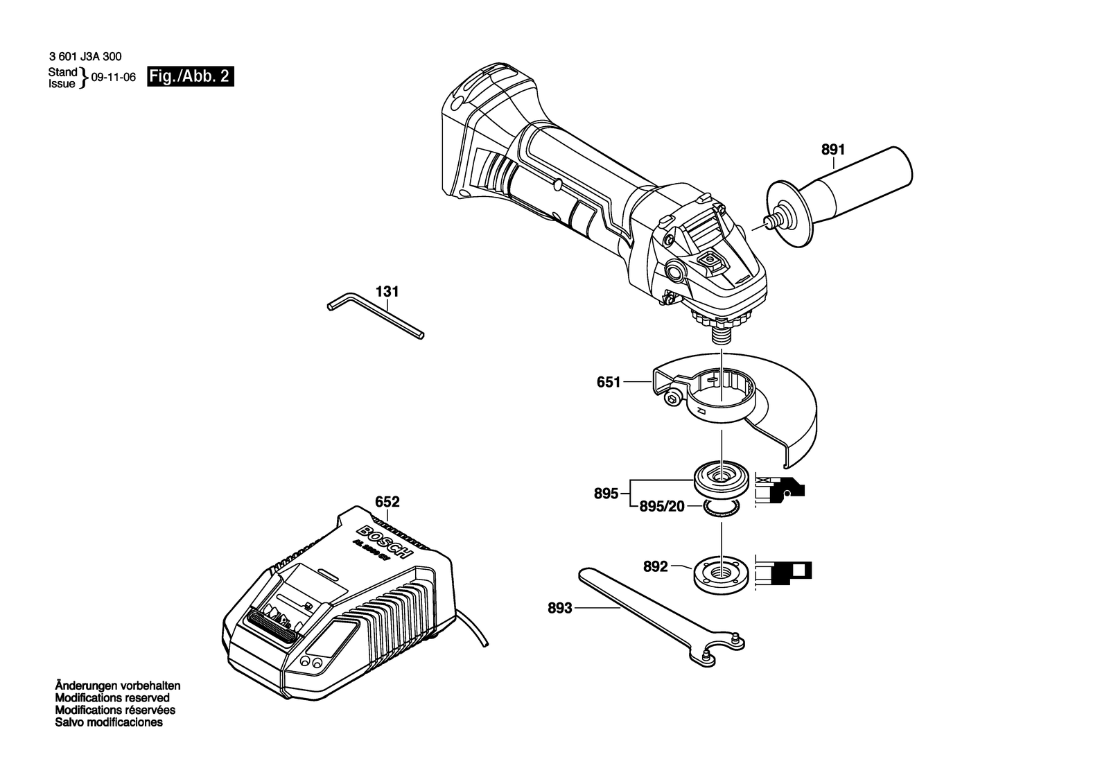 Bosch GWS 18 V-LI parts diagram, sheet 2