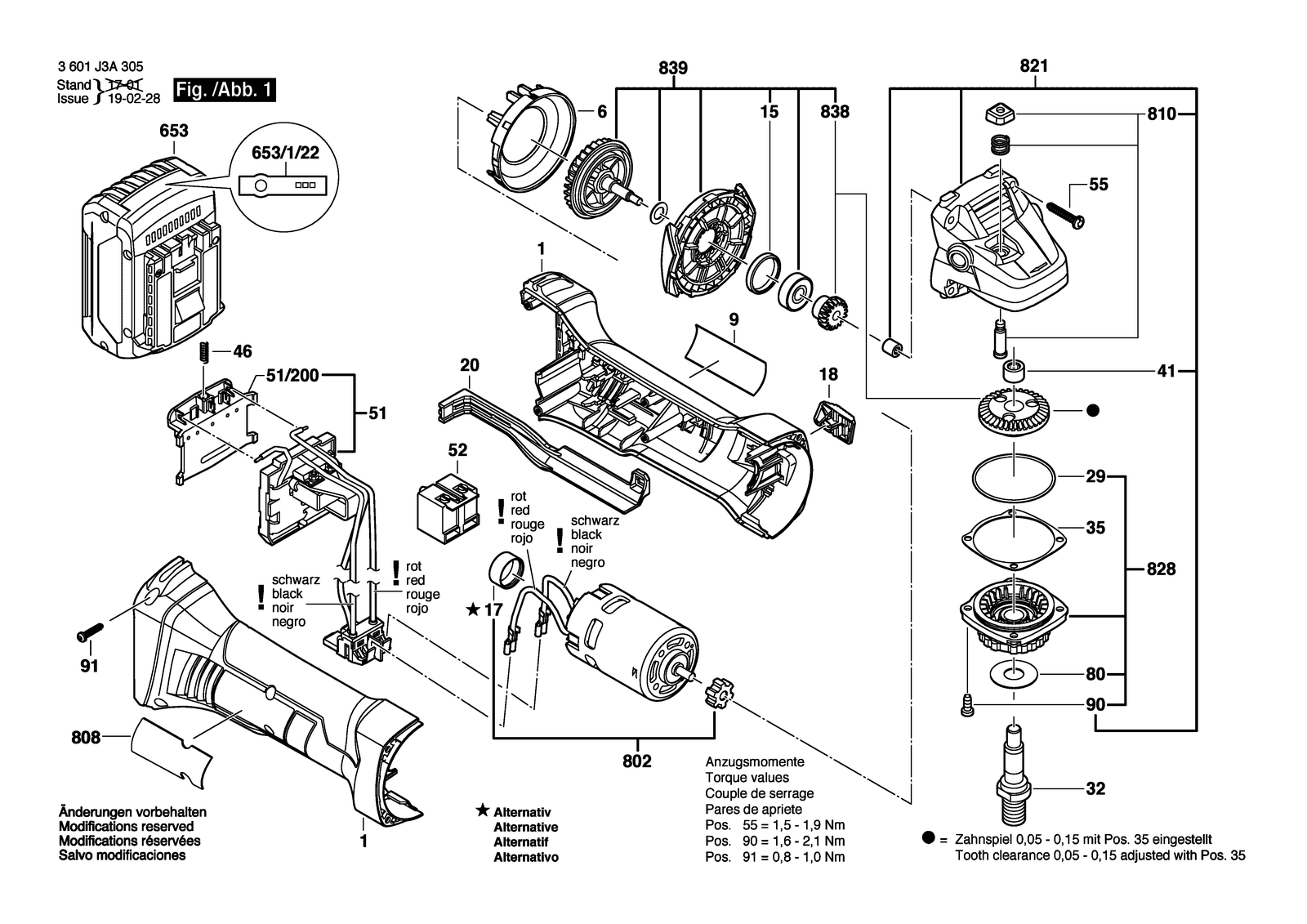 Bosch EWS 18-A parts diagram, sheet 1
