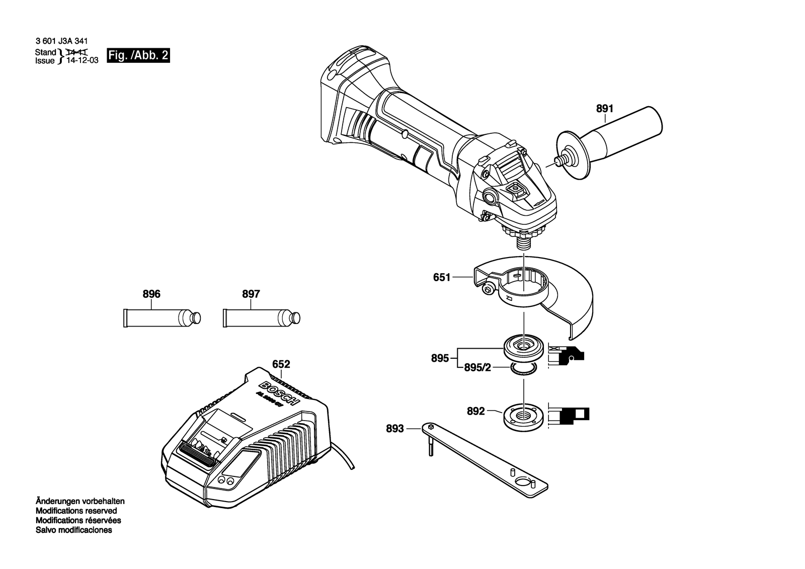 Bosch GWS 18 V-LI parts diagram, sheet 2