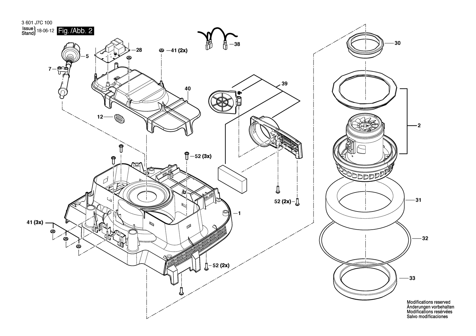 Bosch GAS 12-25 PL parts diagram, sheet 2