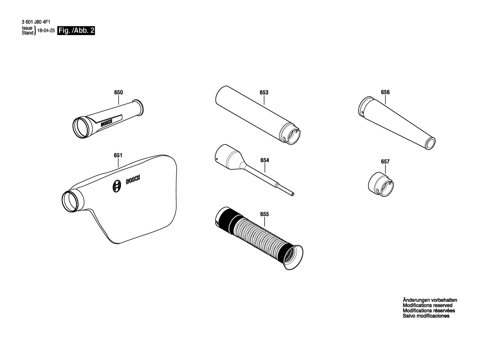 Bosch GBL 800 E parts diagram, sheet 2