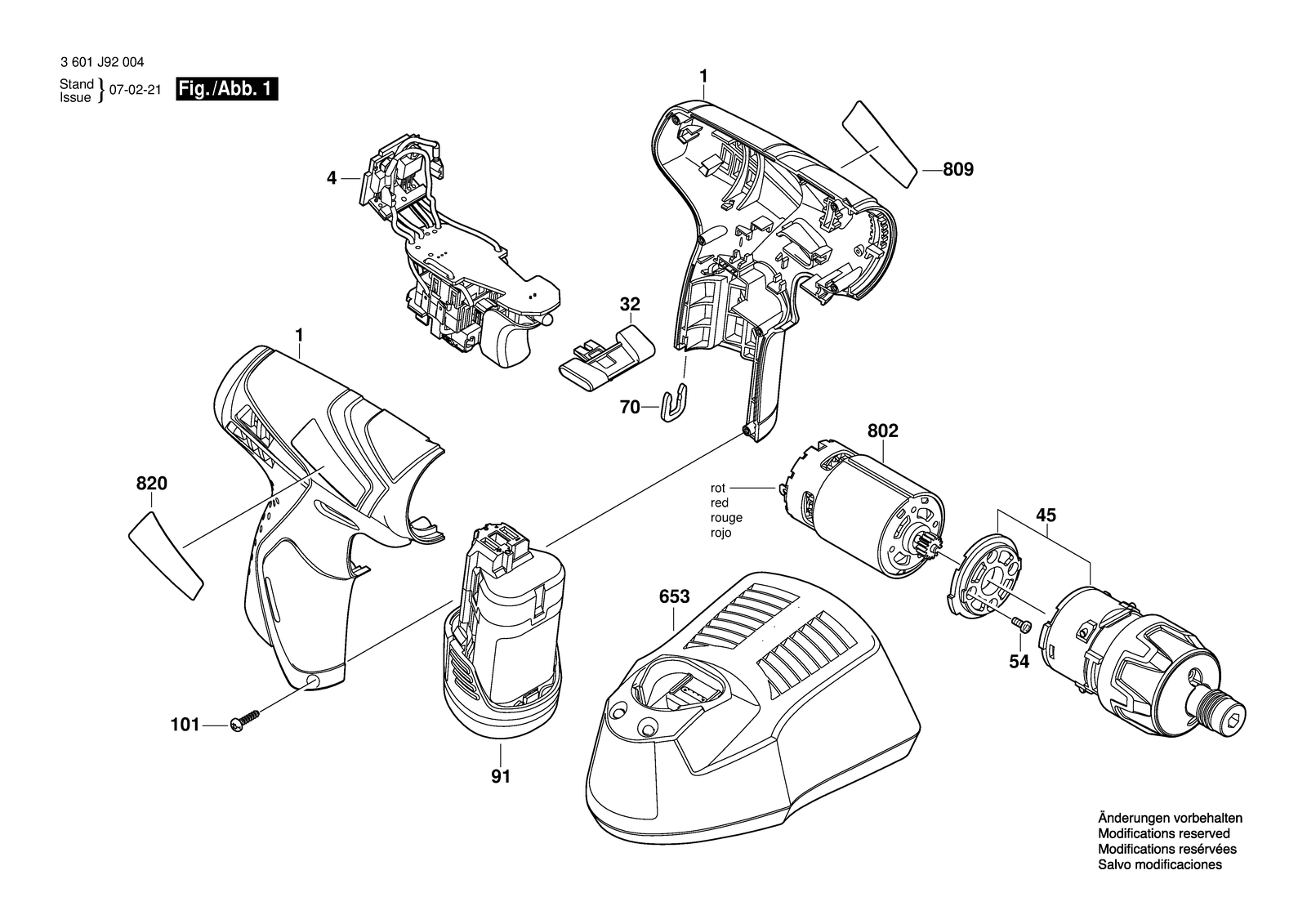 Bosch S 10-A POWER parts diagram, sheet 1