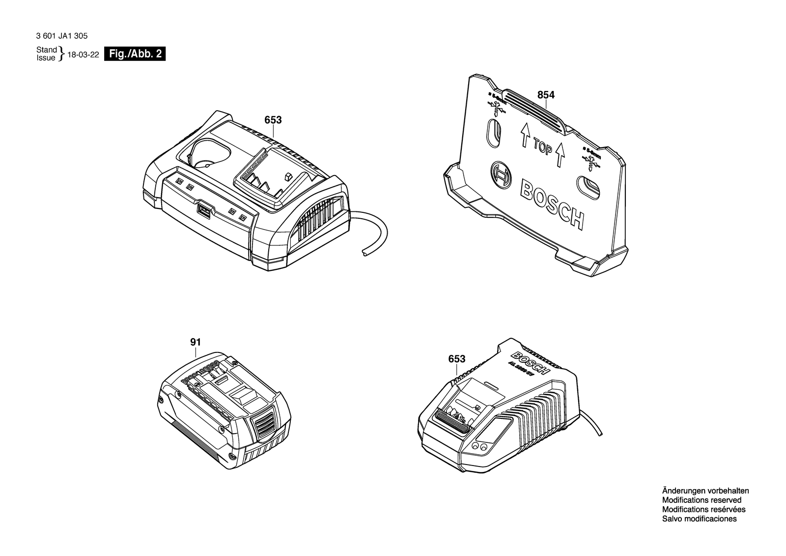 Bosch GDR 18 V-LI parts diagram, sheet 2